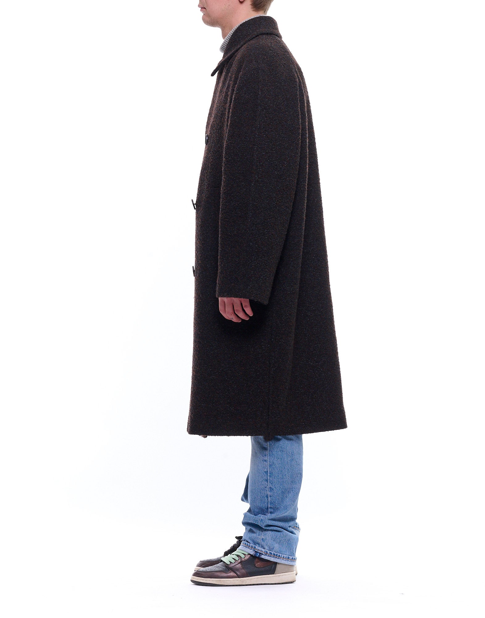 I726 3277 GREY/BROWN DOUBLE-BREASTED COAT - Cappotti - Hevo