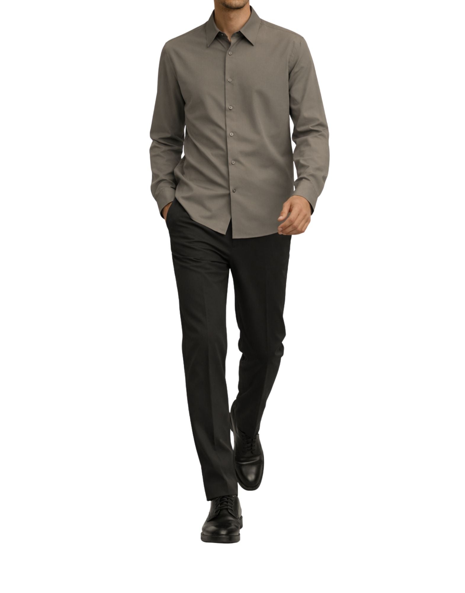 Unity Hyron NY men’s technical shirt in taupe ST-HYRON NY TAUPE