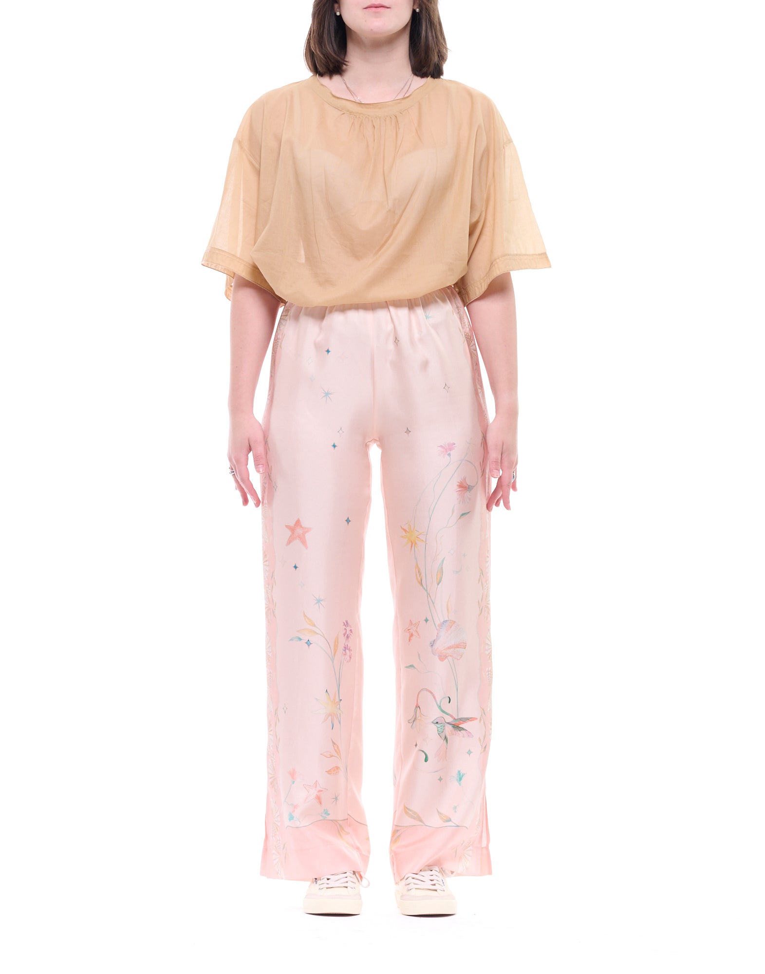 FORTE_FORTE Pantalon large en soie Roseo pour femme 14921 MY PANTS ROSEO