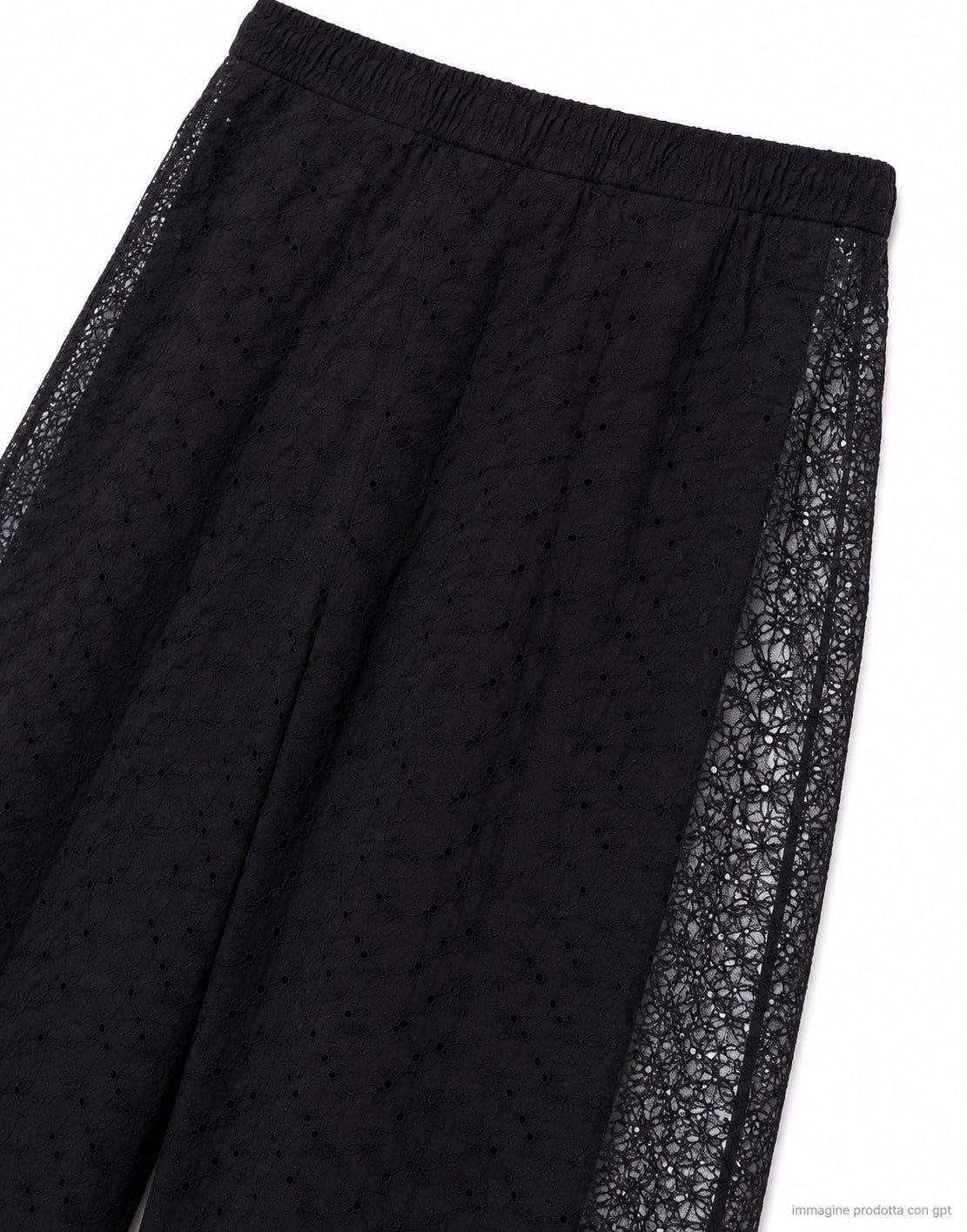 Forte Forte Pantalon évasé en coton broderie anglaise noir pour femme 14878 MY PANTS NOIR