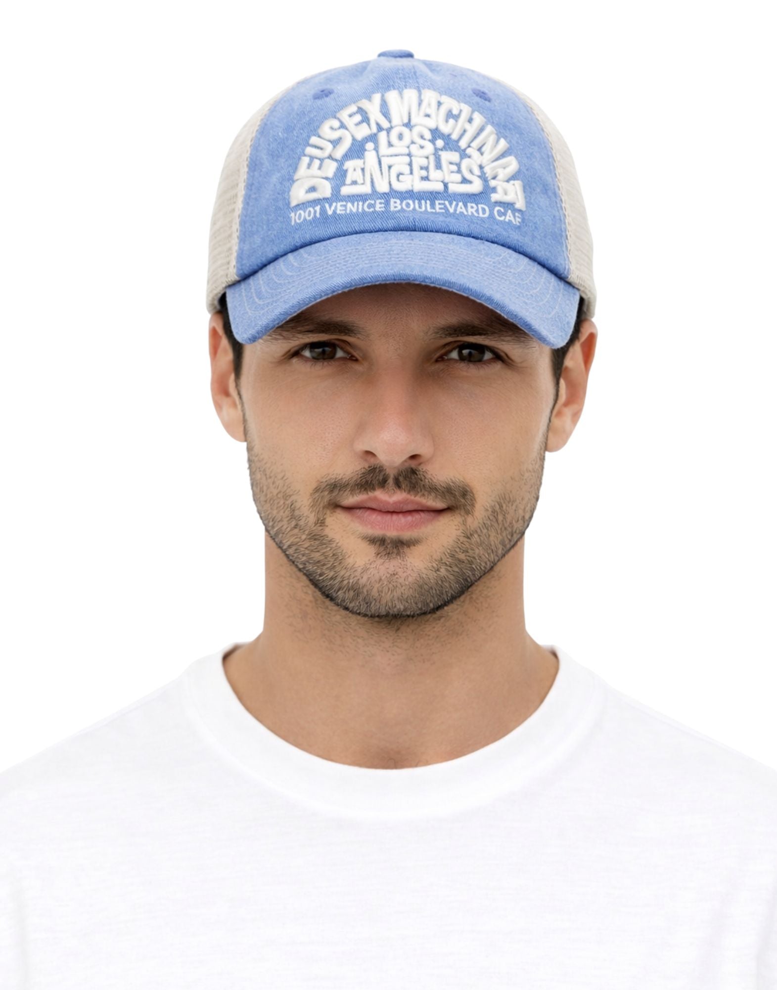 Deus Ex Machina Los Angeles Address Trucker Cap Bonnie Blue Unisex D261MHA576059 LOS.A BONNIE BLUE