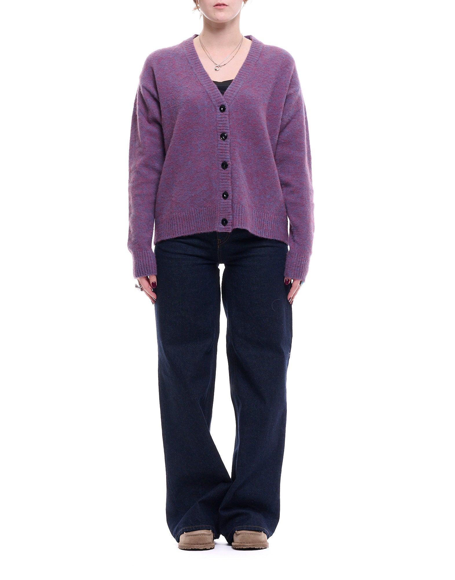 AMD130CN34XXXX C0516 Strickjacke AMISH Alpaka Melange - Maglieria - Amish