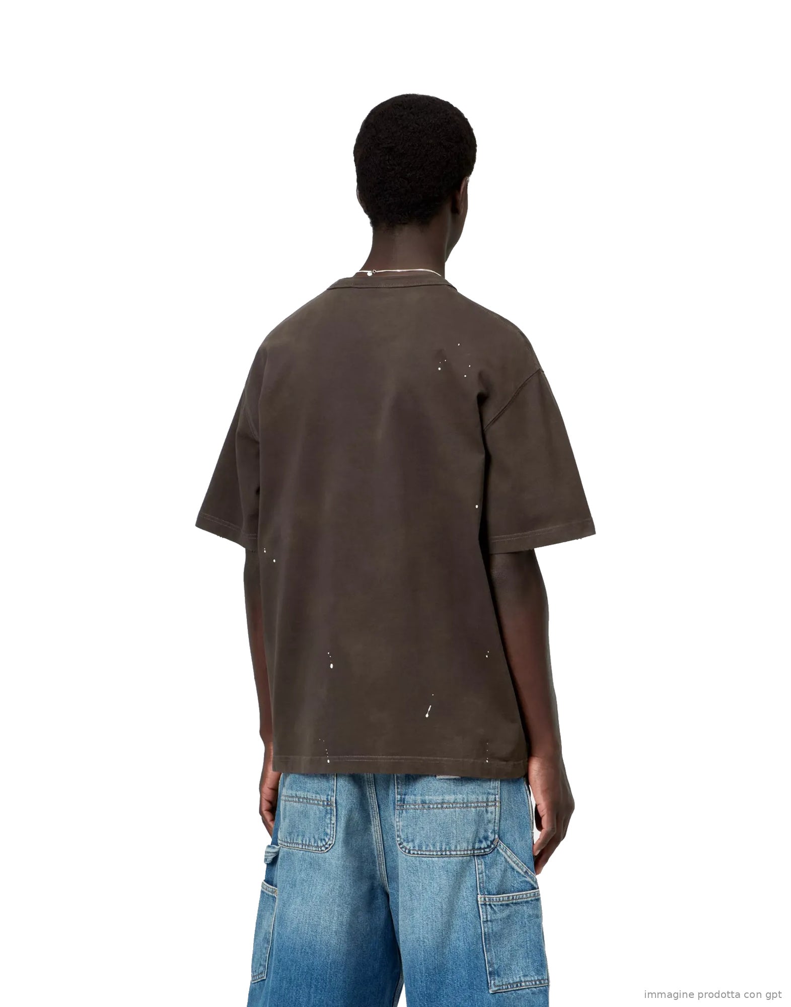 Painter T-Shirt Tobacco destroy wash, splatter