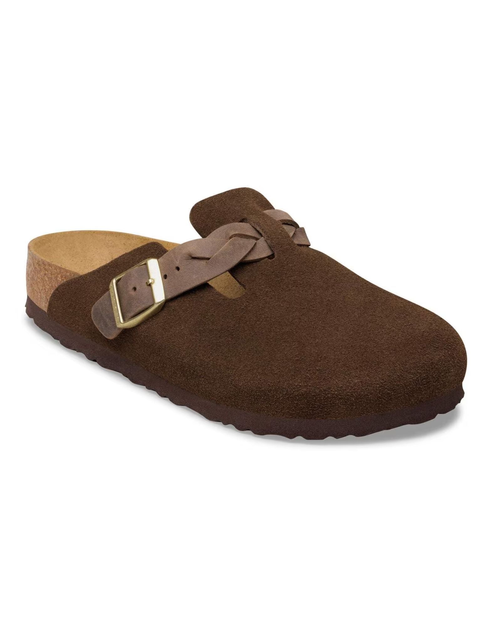 Zueco Birkenstock Boston de piel de ante trenzado en Carafe 1031716 CARAFE BOSTON BRAIDED