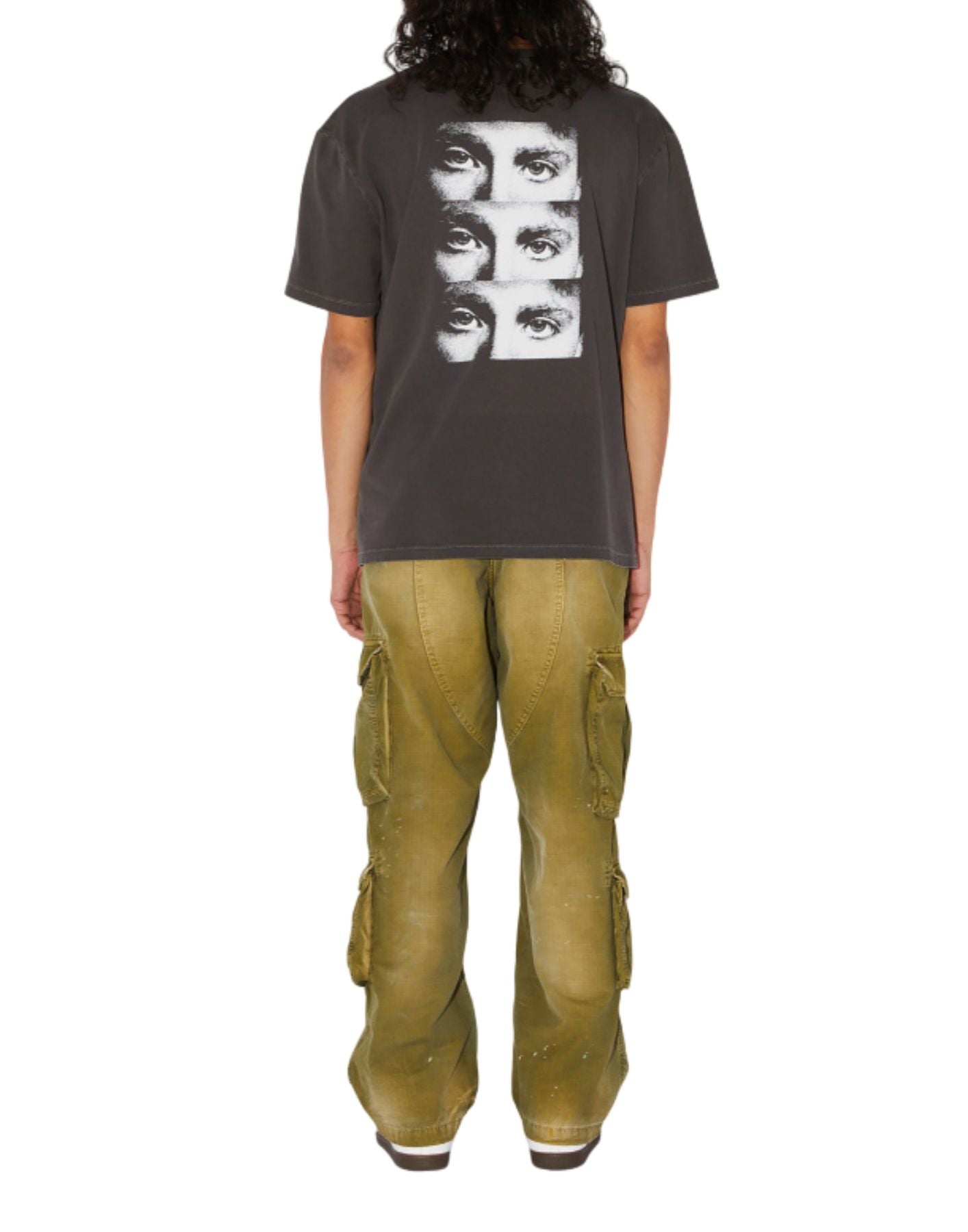 T-Shirt Mann AMU071CE680304 WASHED BLACK  Amish