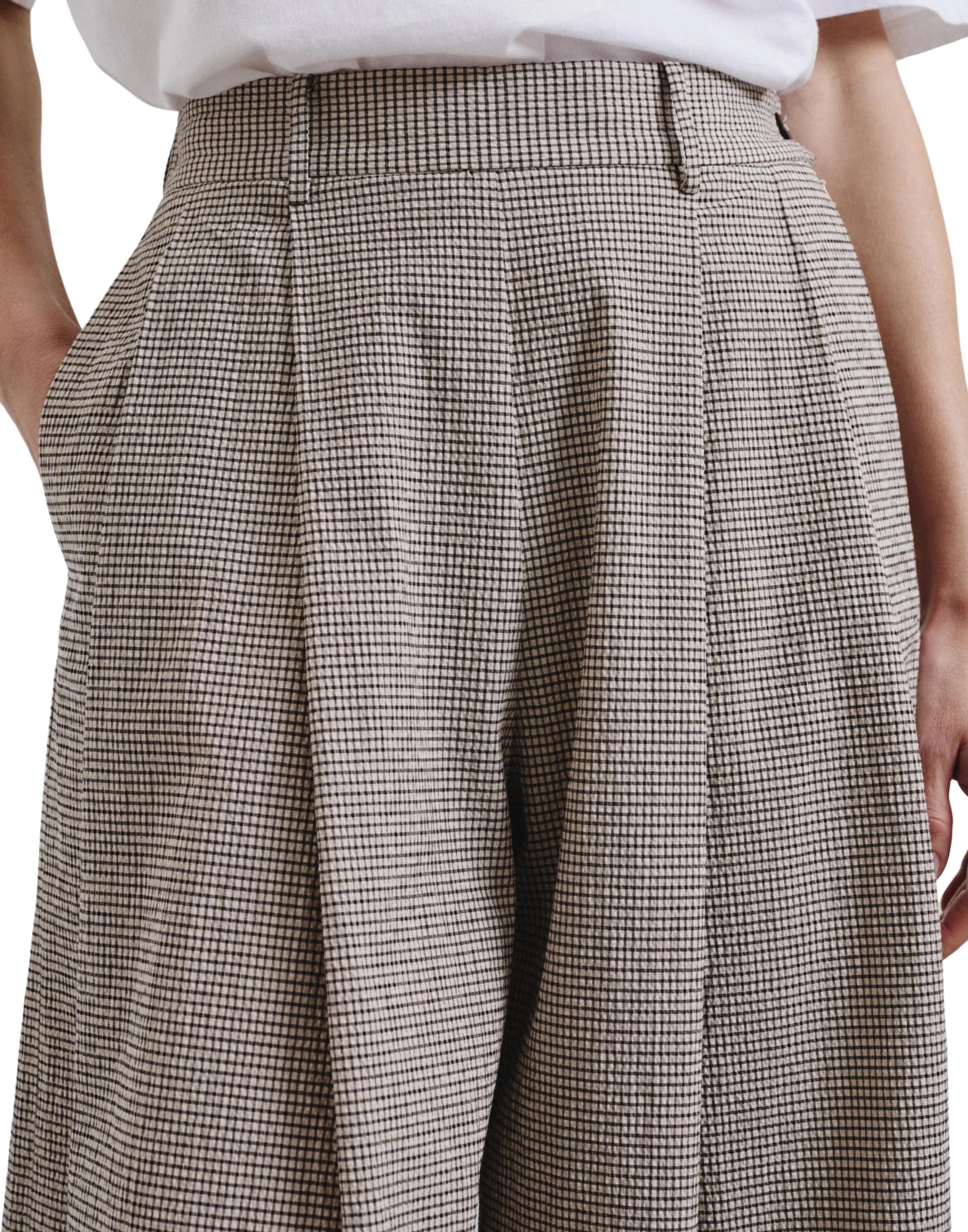 Pomandère Wide Cotton Micro Vichy Pants Women’s 7204 21626 140