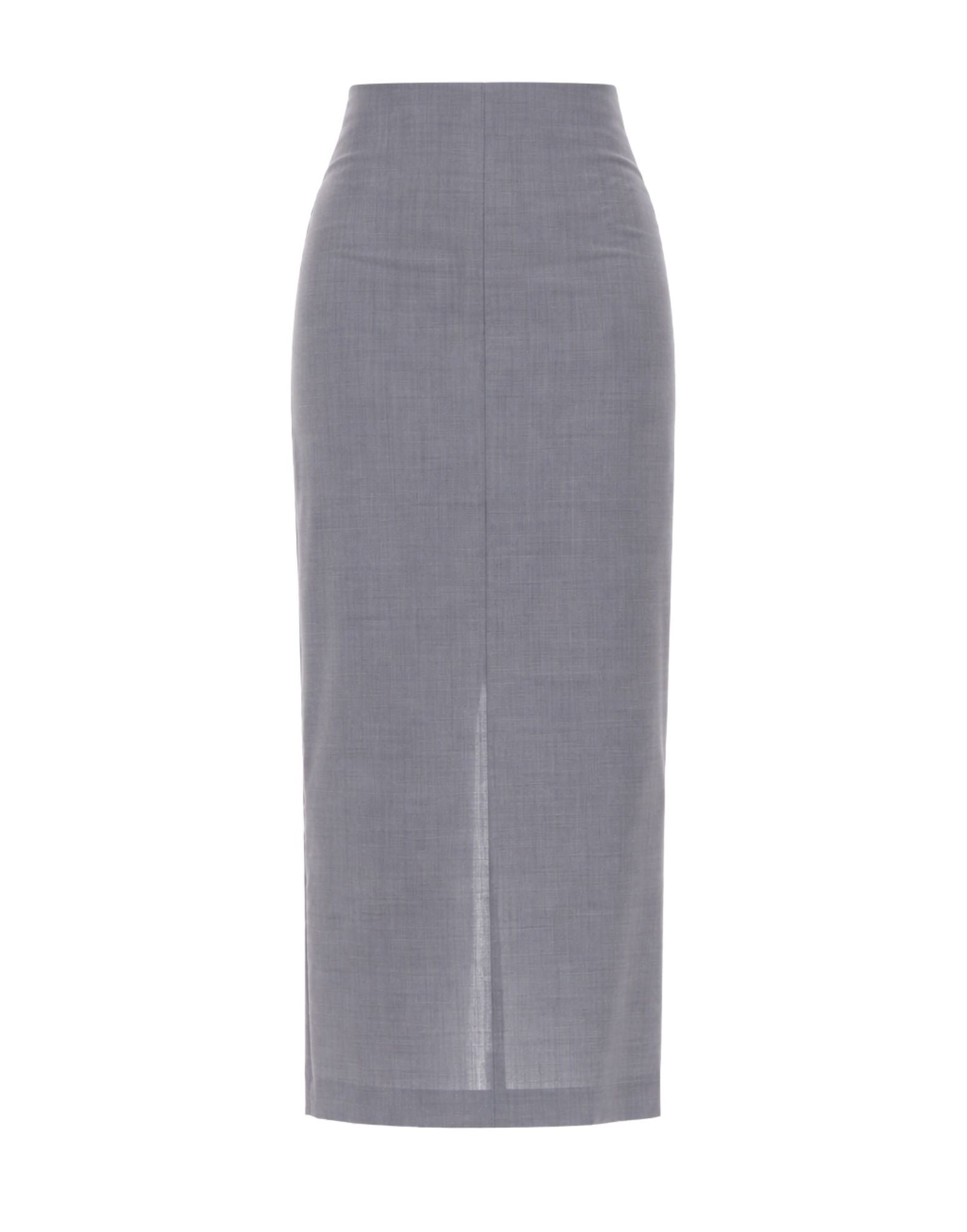 Hevò Torrerinada Long Skirt Women Grey Virgin Wool High Waist 170 TORRERINALDA W L755 0503