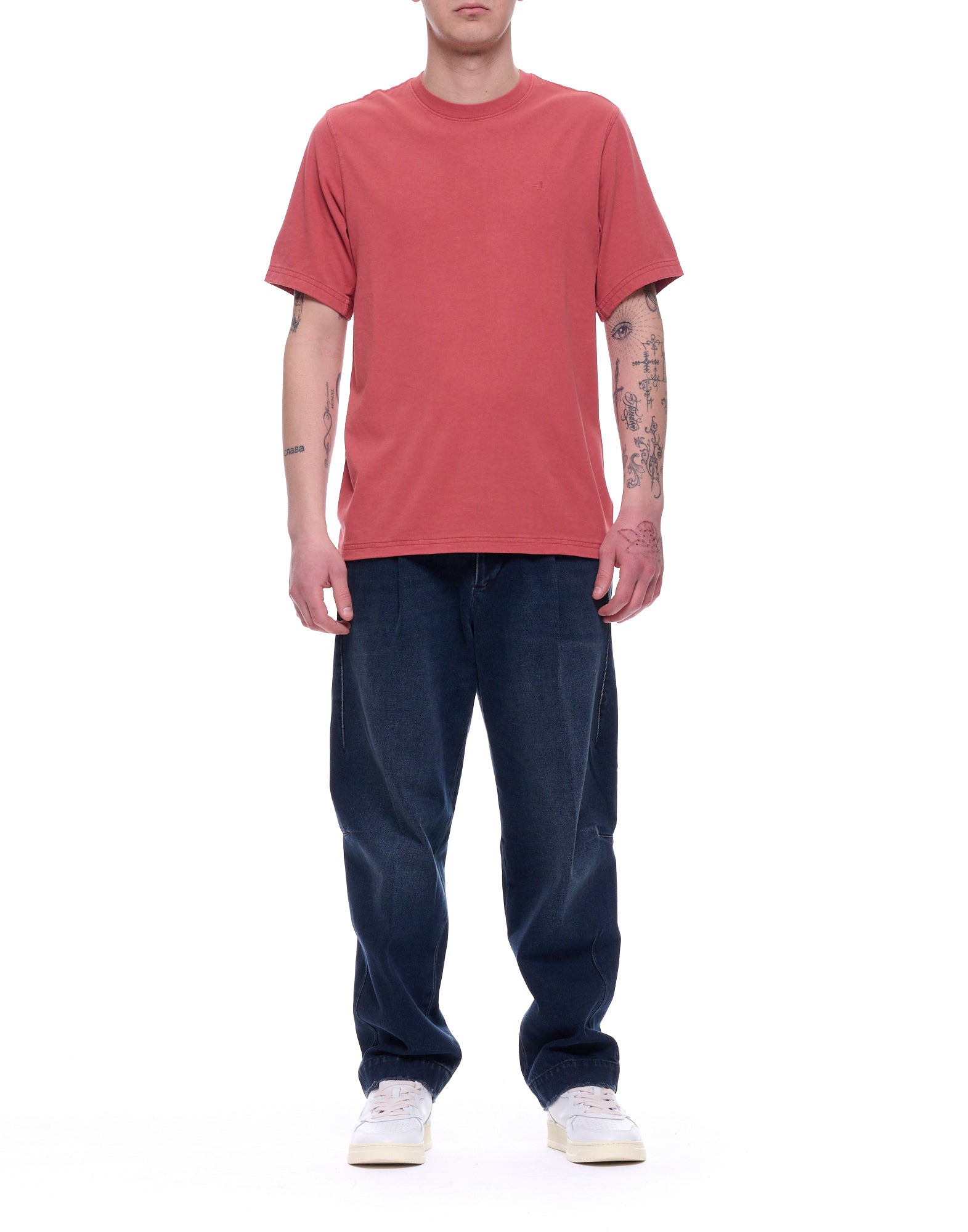 Nine In The Morning Pantalón de algodón para hombre en azul oscuro limpio GIG34 LL3035 BLUE
