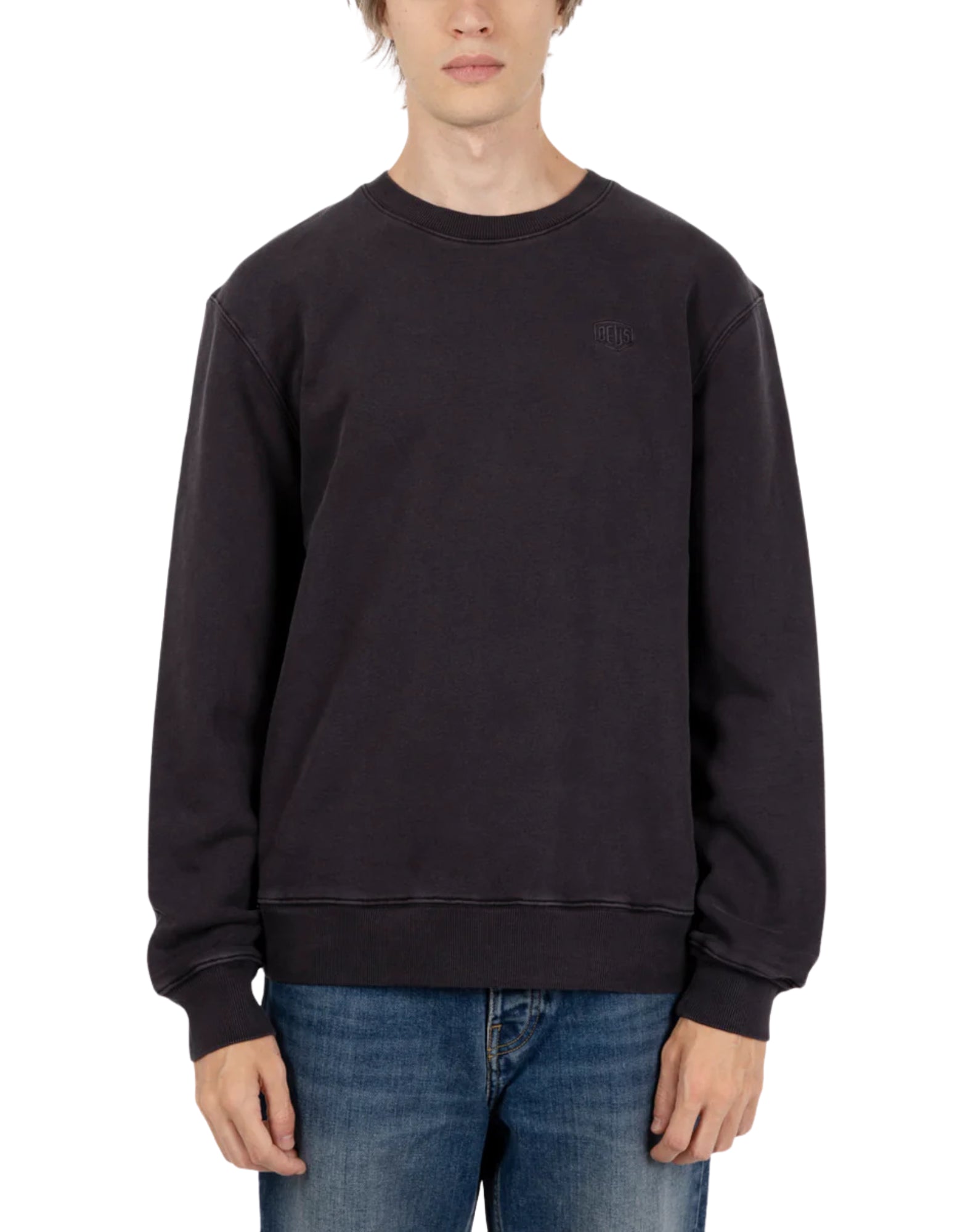 DMF258460 BLACK GARMENT DYED CREW - Maglieria - Deus Ex Machina