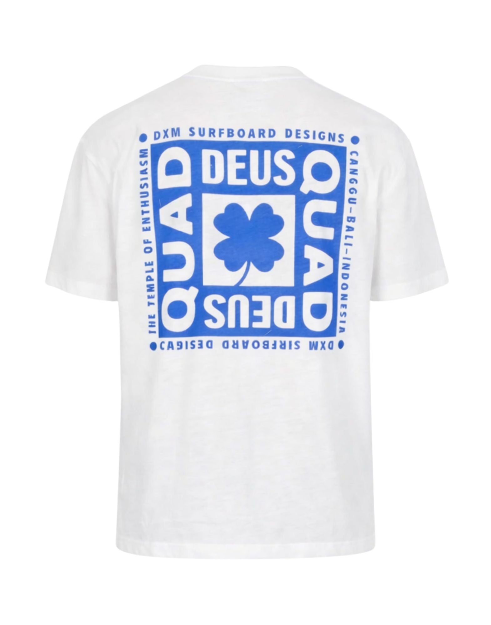 Deus Ex Machina Quad Tee Over Fit T-Shirt with Chest and Back Prints Ribbed Crew Neck White for Men D261MTS559010 VINT. WHITE