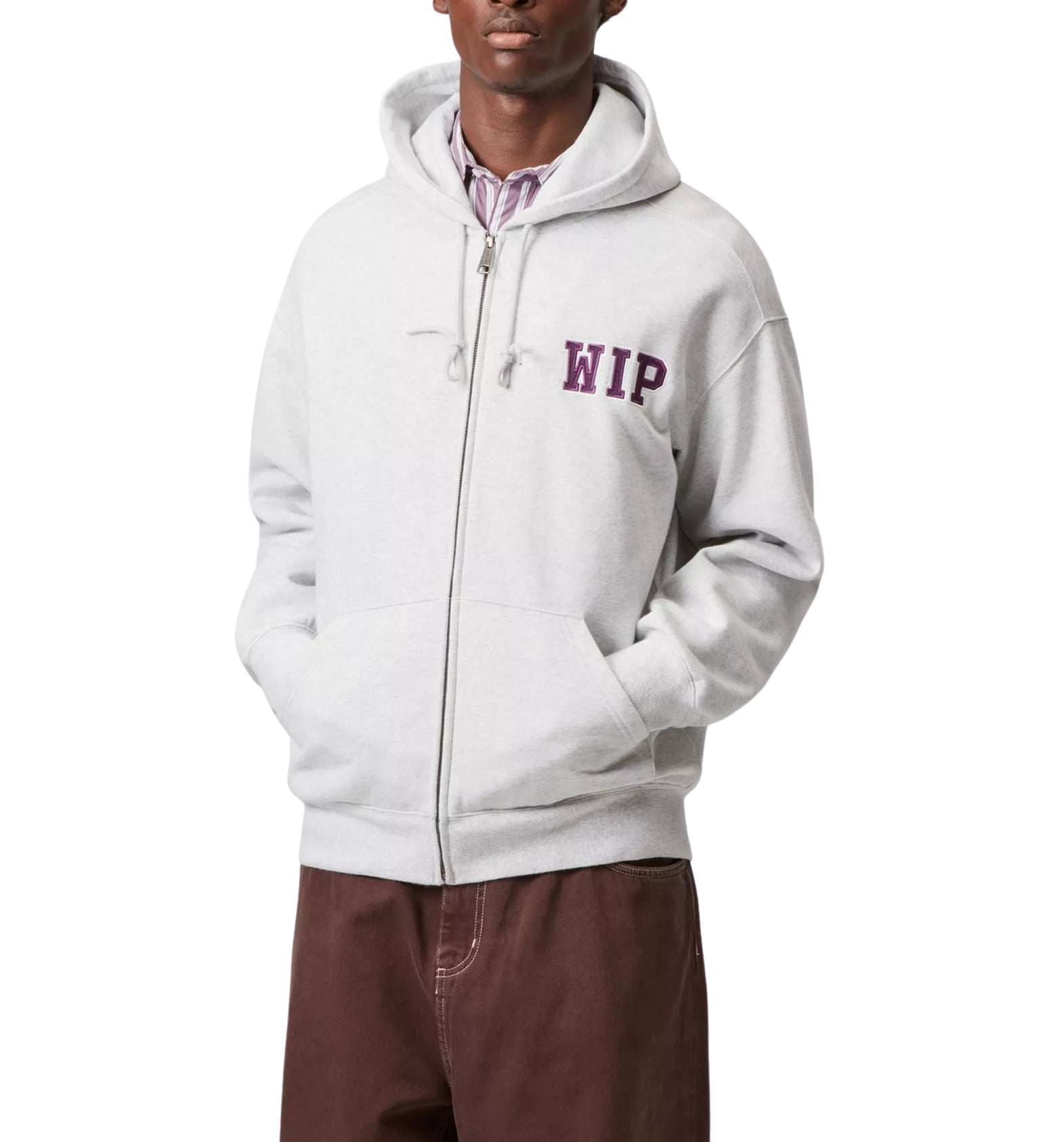 Hoodie man I035619 48206 HOODED SWEET JACKET  ASH HEATHER CARHARTT WIP