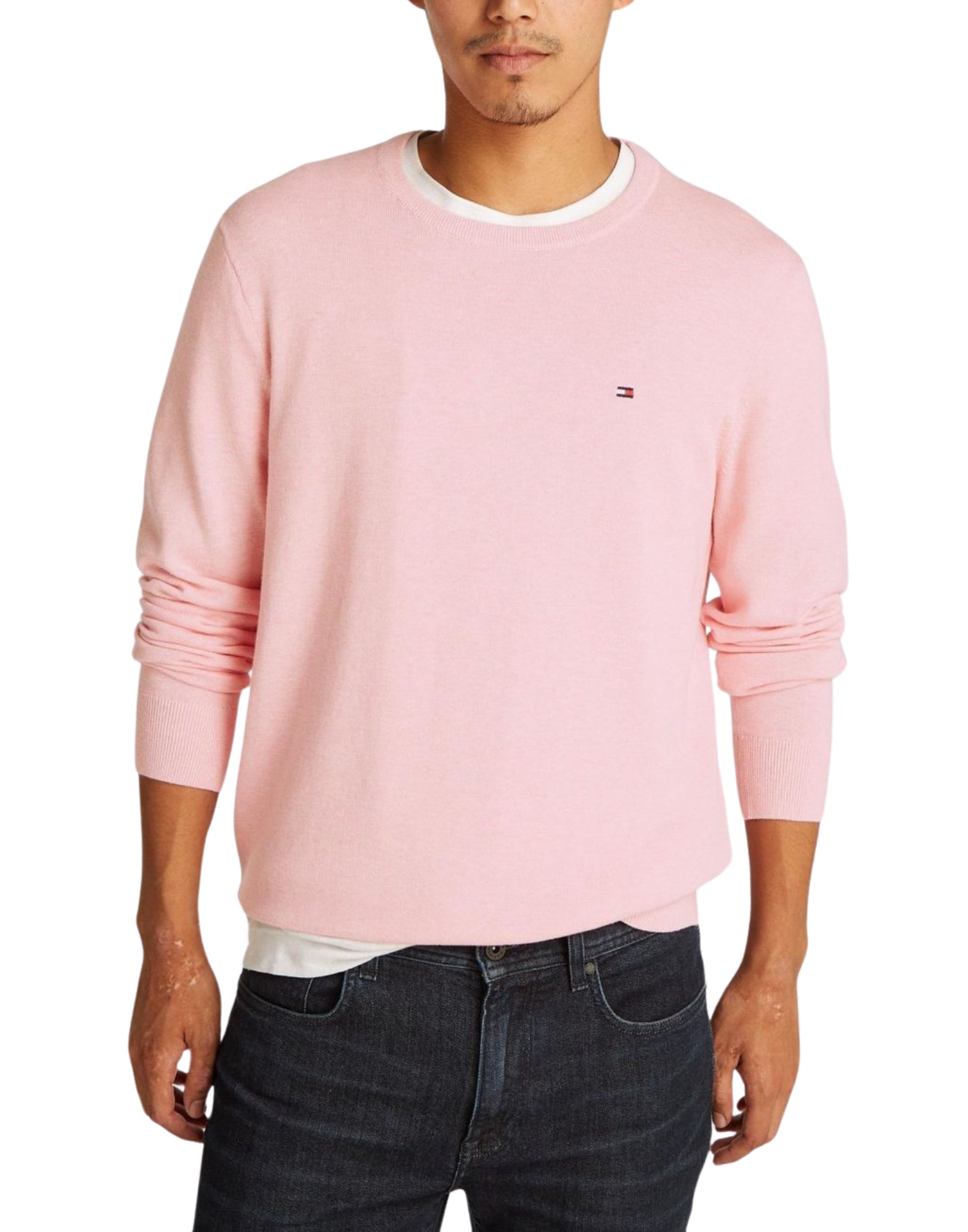 Knit man MW0MW39999 TZJ ESSENTIAL PINK SHADE HEATHER TOMMY HILFIGER