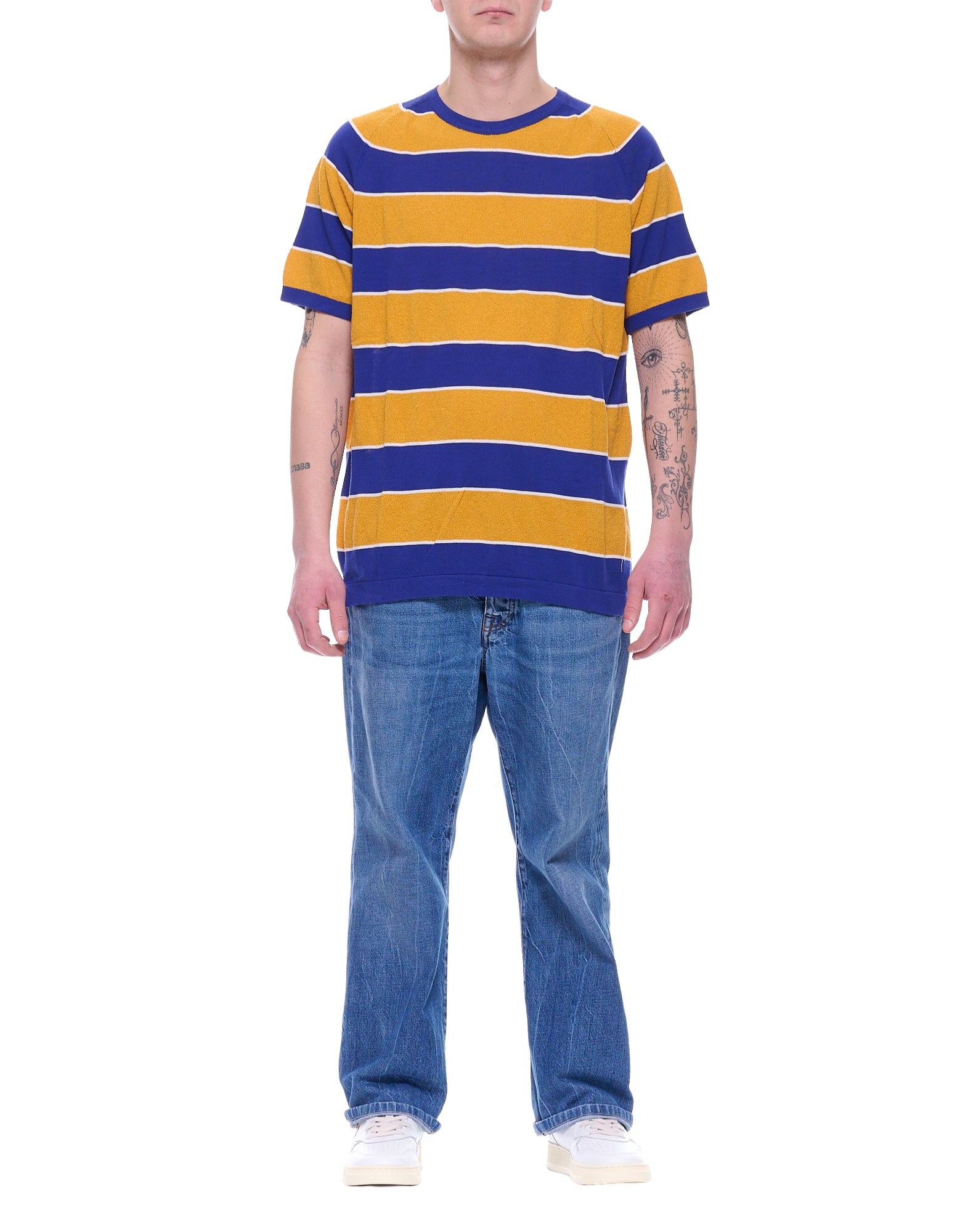 Gallia Men’s Striped Cotton Sweater Multicolor Made in Italy U0408 003 STRIPED