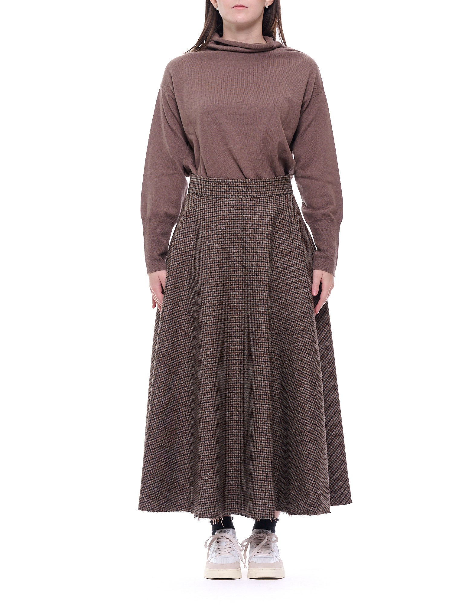 KAT01-T.V  T10 CH-BLK SKIRT - Gonne - NINE:INTHE:MORNING