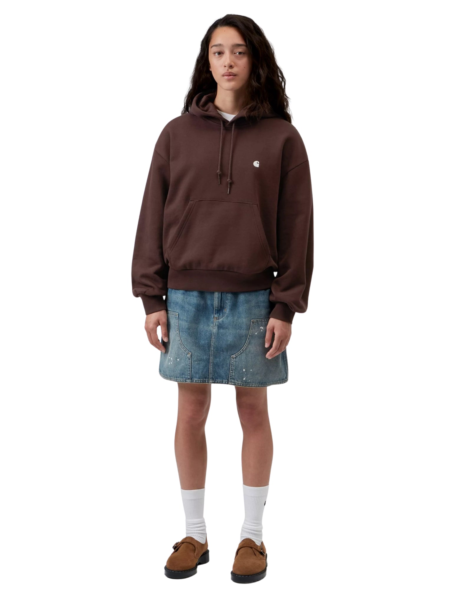 Sudadera con capucha «Casey» de W' en color palisandro / plateado