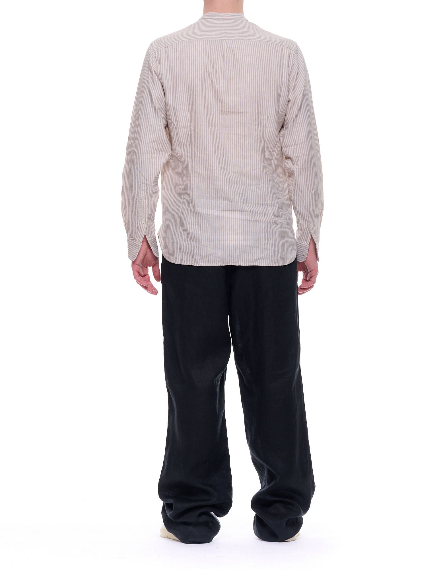 Cellar Door Pantalón de lino negro para hombre Owen Corte relajado Hecho en Italia 110578 L130 99 NEGRO