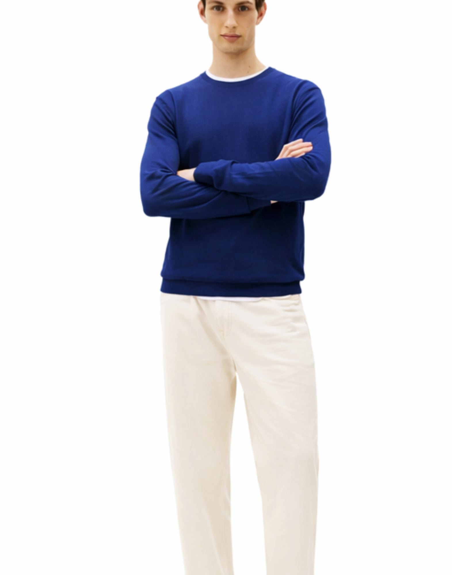 Tommy Hilfiger Smart Casual Knit cotton/lyocell Pullover Blue Men’s Navy Iris MW0MW41820 DCA