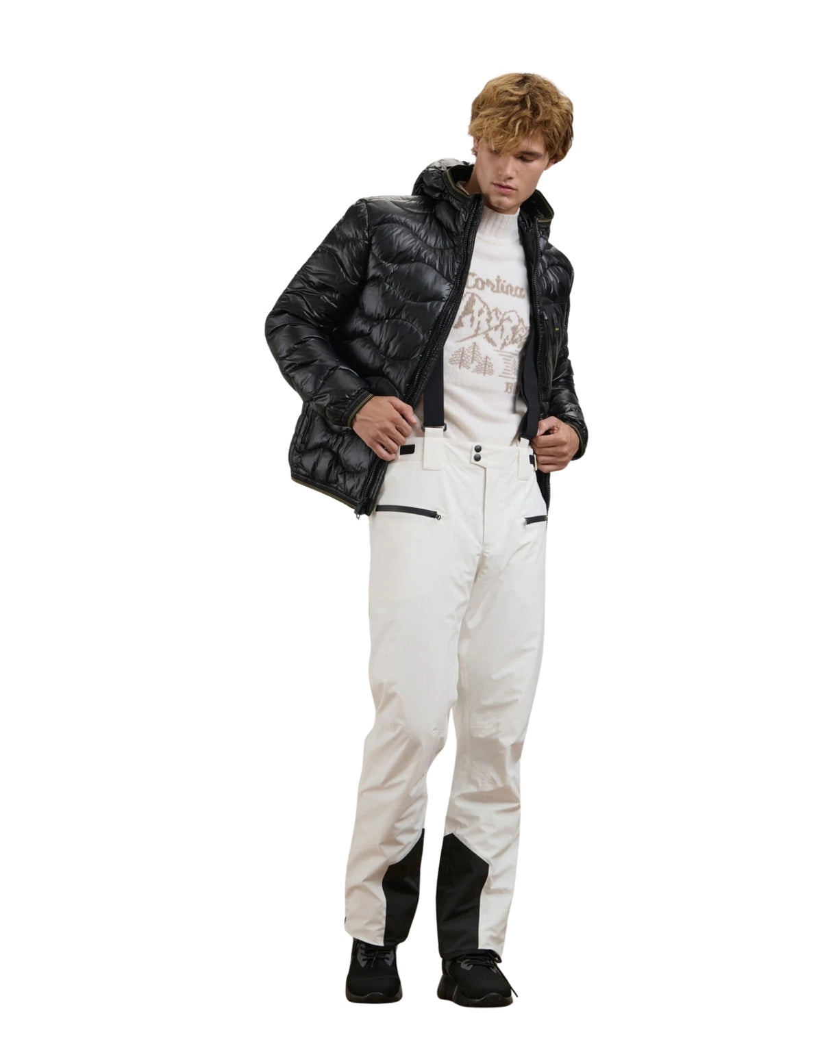 Wave Quilted Down Jacket Black