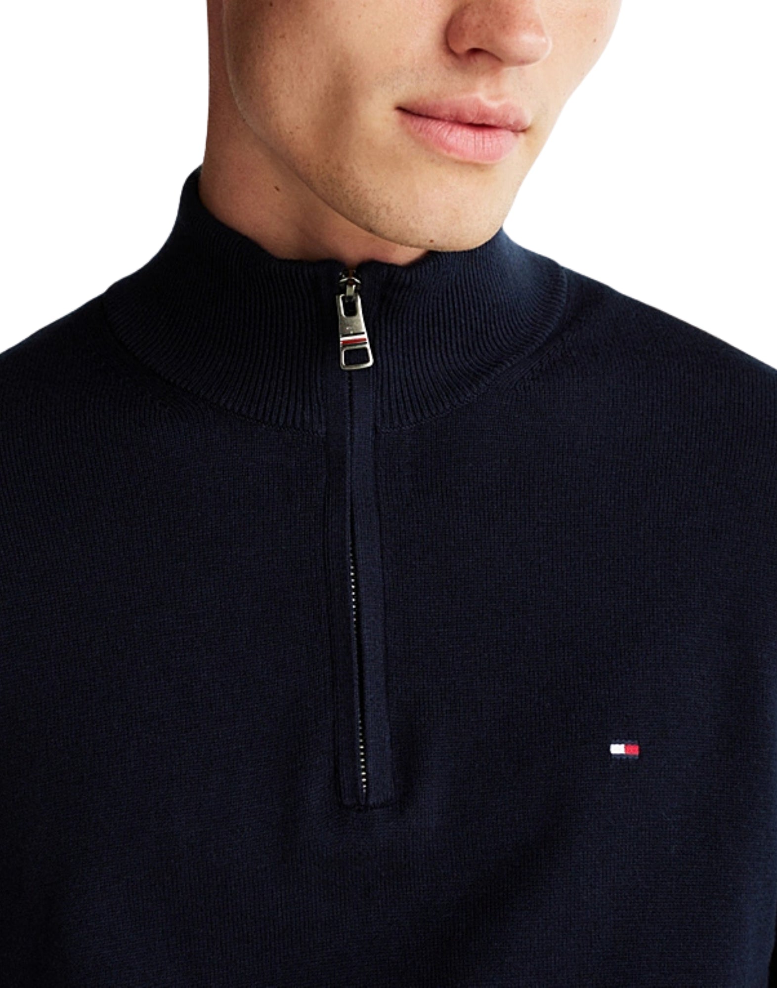 28049 DW5 BLU ZIP FINTO CASHMERE - Maglieria - TOMMY HILFIGER