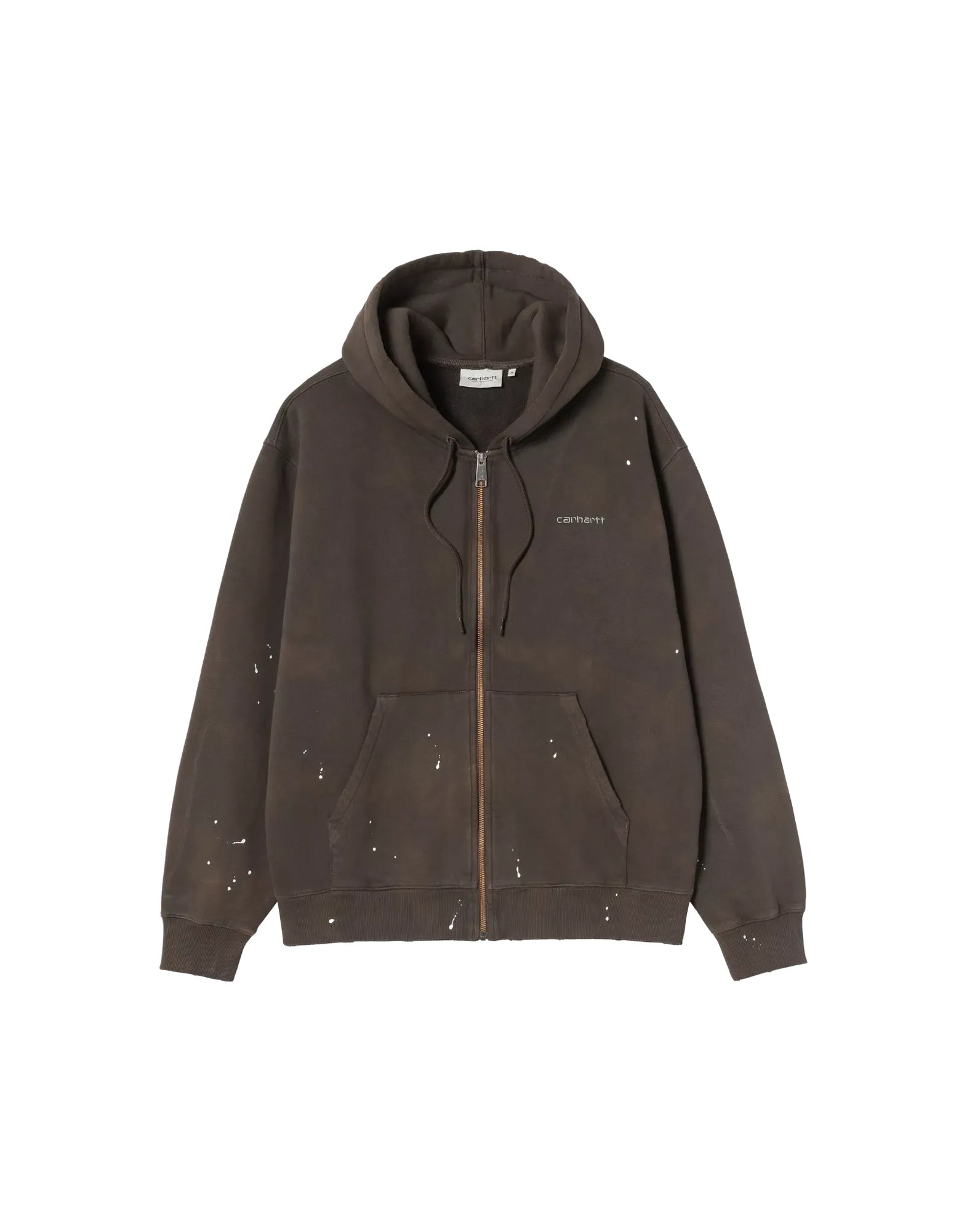 Hooded Painter Jacket Cotton Sweat, Tobacco destroy wash, splatter