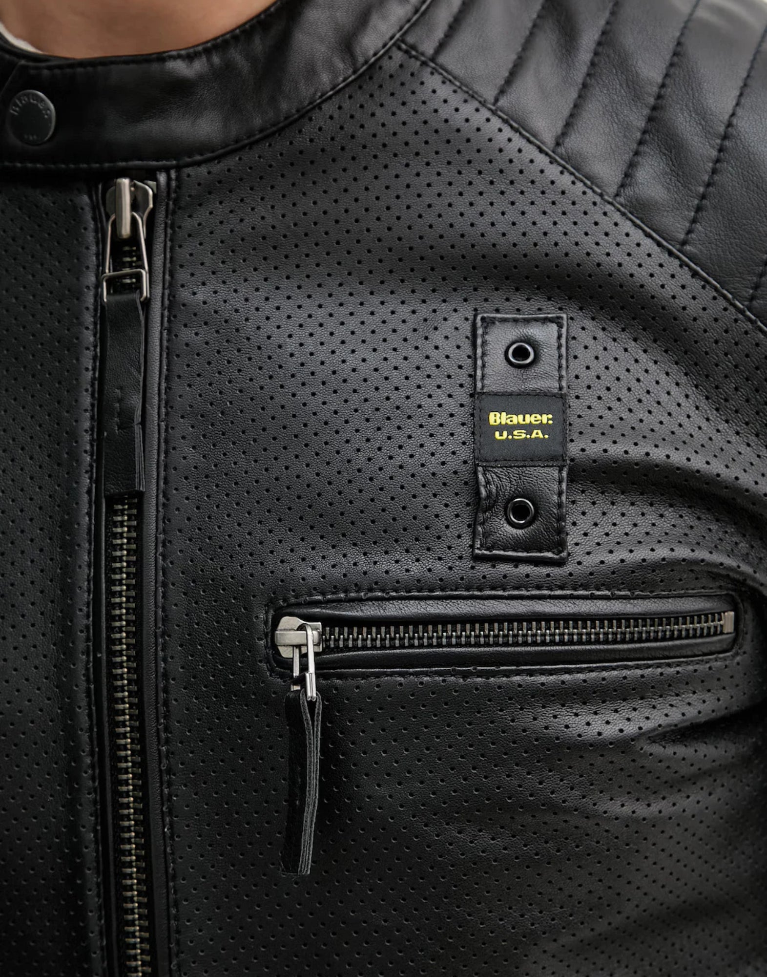 Blauer Crossland Men’s Leather Jacket Black 26SBLUL02440-007522 999