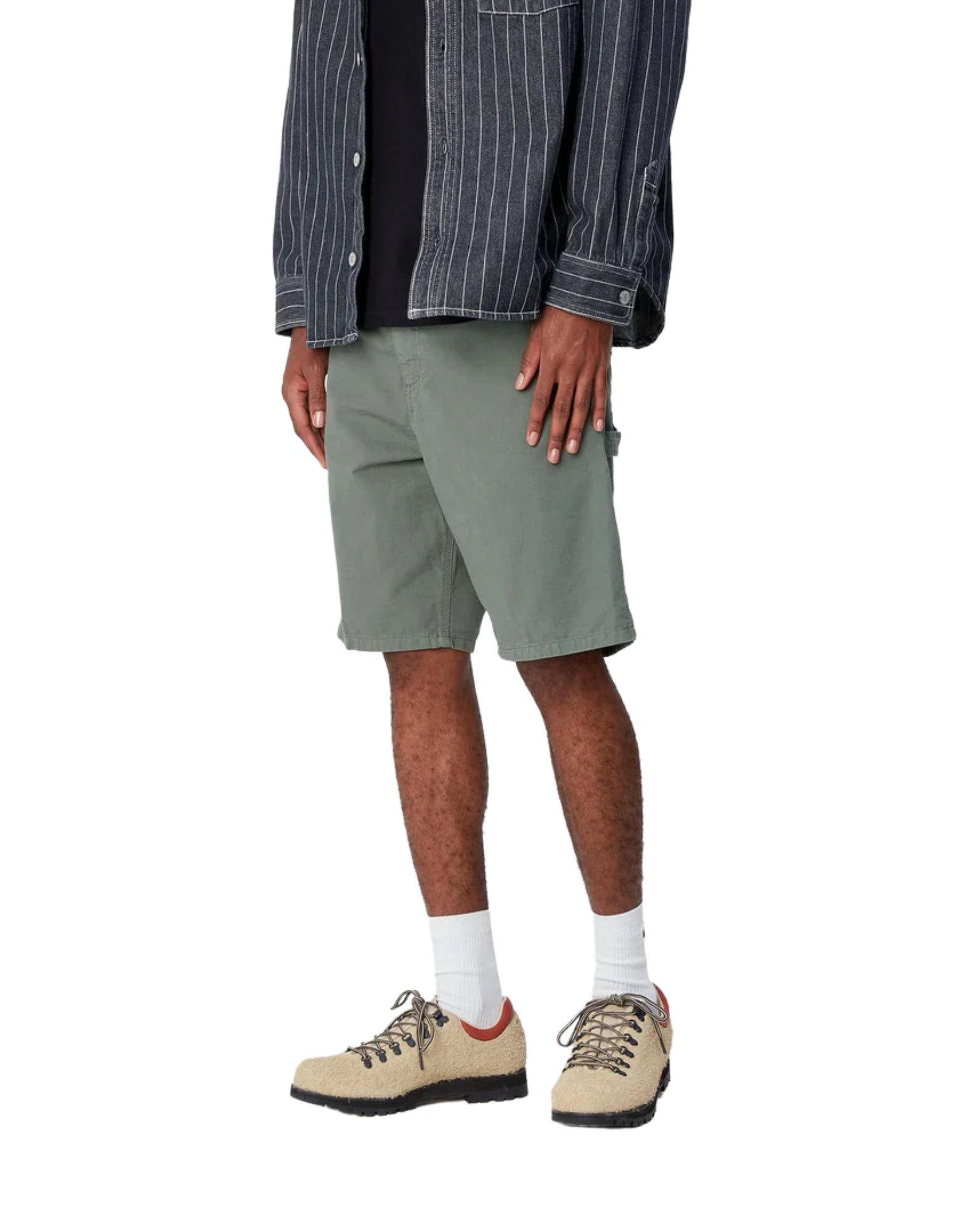 Short man I034797 2M24O SINGLE KNEE SHORT SILVER PINE STONE CANVAS CARHARTT WIP