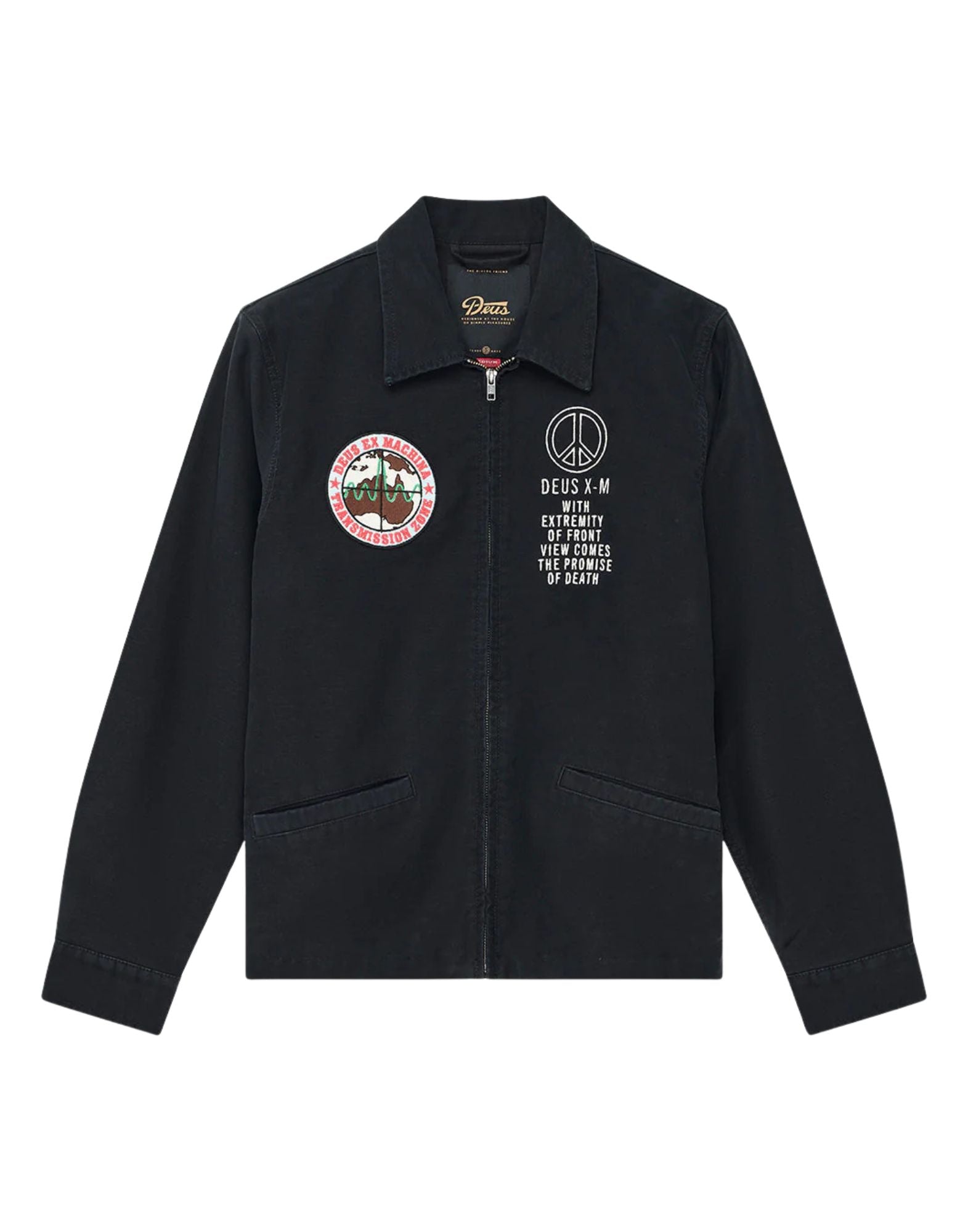 Deus Ex Machina Fugazi Souvenir Jacket Black Organic Cotton Sateen Men’s D261MJK301099 BLACK