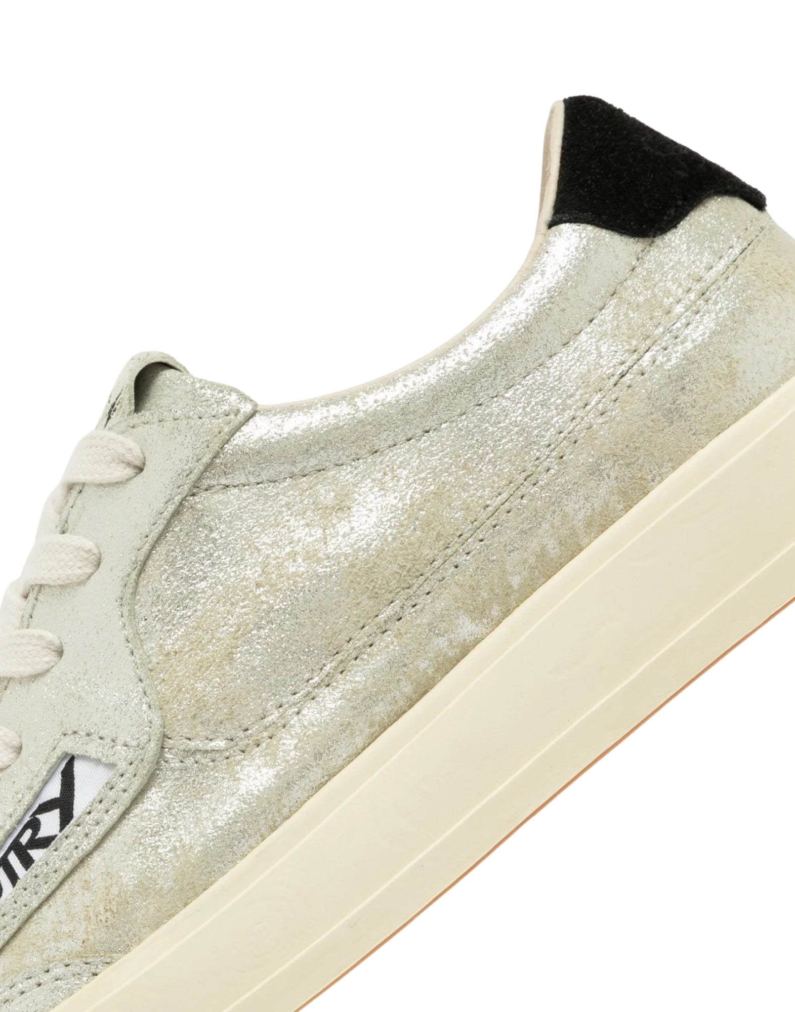 Autry Windscape Low women’s sneakers in laminated suede silver and black SCLW ZE01 SILV/BLK