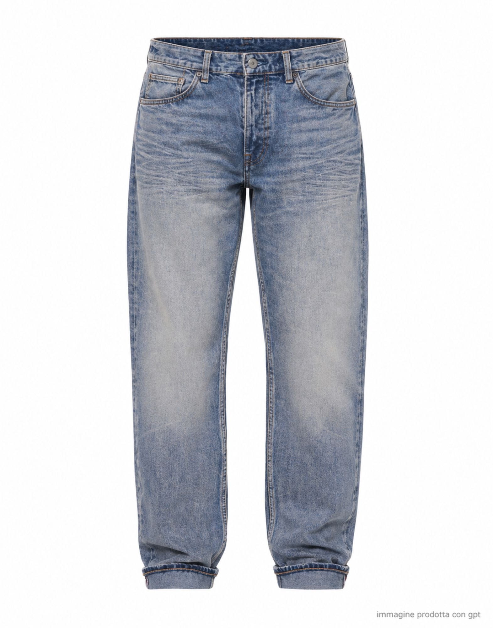 Nordic Denim The One Jean Selvedge Bruised Blue Cotton Regular Fit Men 01-01-392 BRUISED BLU