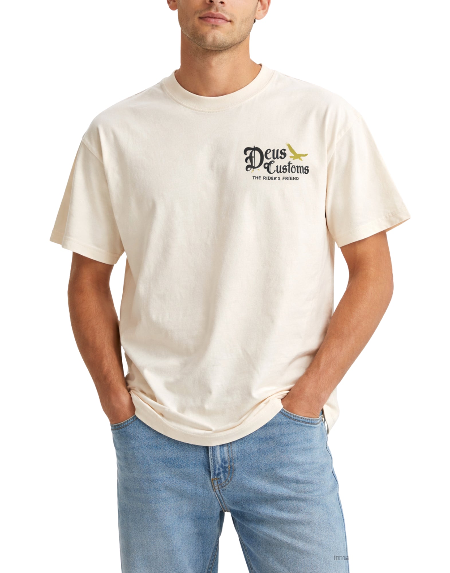 Deus Ex Machina Beep-Beep Cotton T-Shirt Dirty White Men’s D261MTS323012090