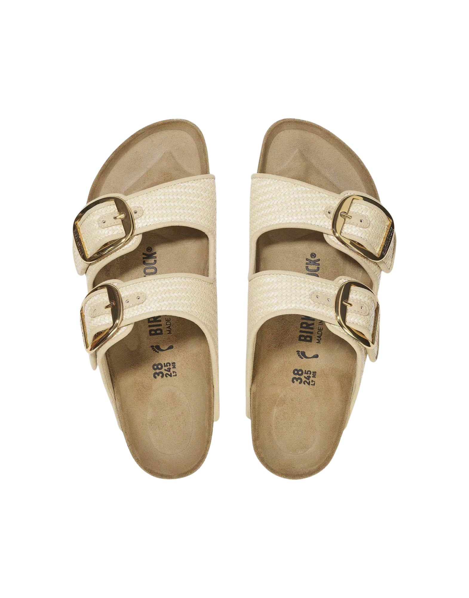 Birkenstock Arizona Big Buckle Raffia Sandals in Natural Raffia Textile 1029042 RAFFIA