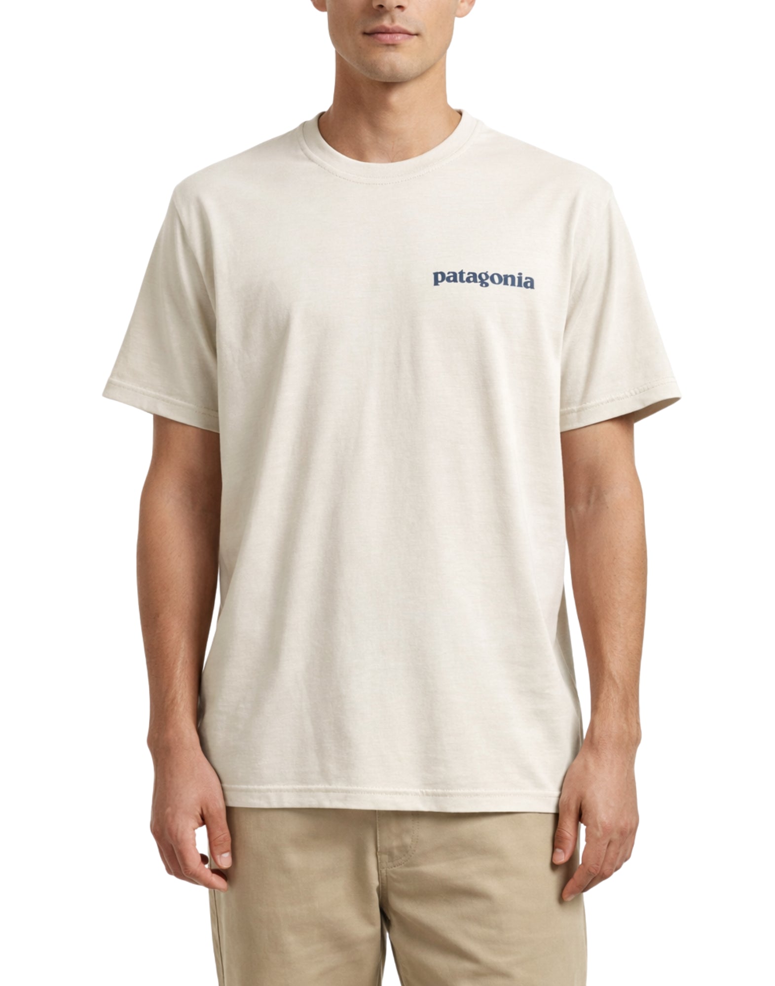 Patagonia Men’s Capilene Cool Daily Boardshort Logo T-Shirt- Dyno White 45481 DYWH
