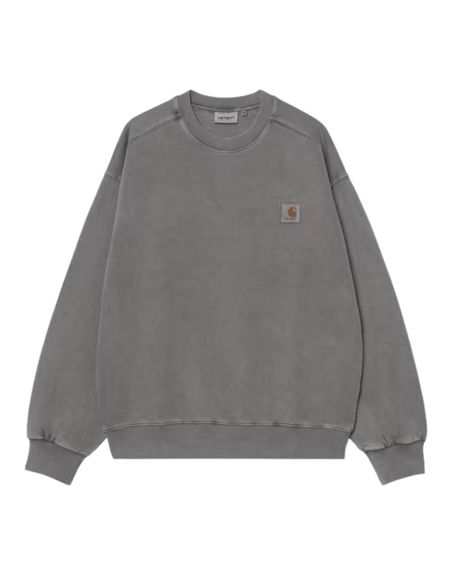 Carhartt WIP Vista Sweat – 男式成衣染色运动衫，灯笼版型，厚重棉质 I029522 89GD 黑色毛衣 VISTA