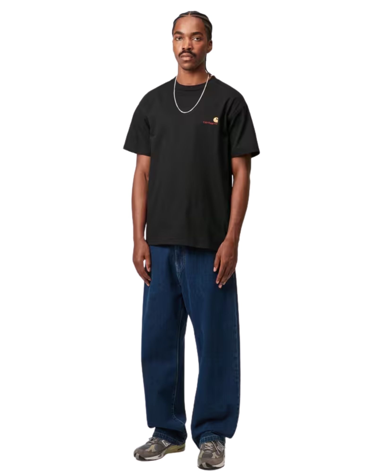 Carhartt WIP S/S American Script T-Shirt in Black I029956 AMERICAN SCRIPT BLACK