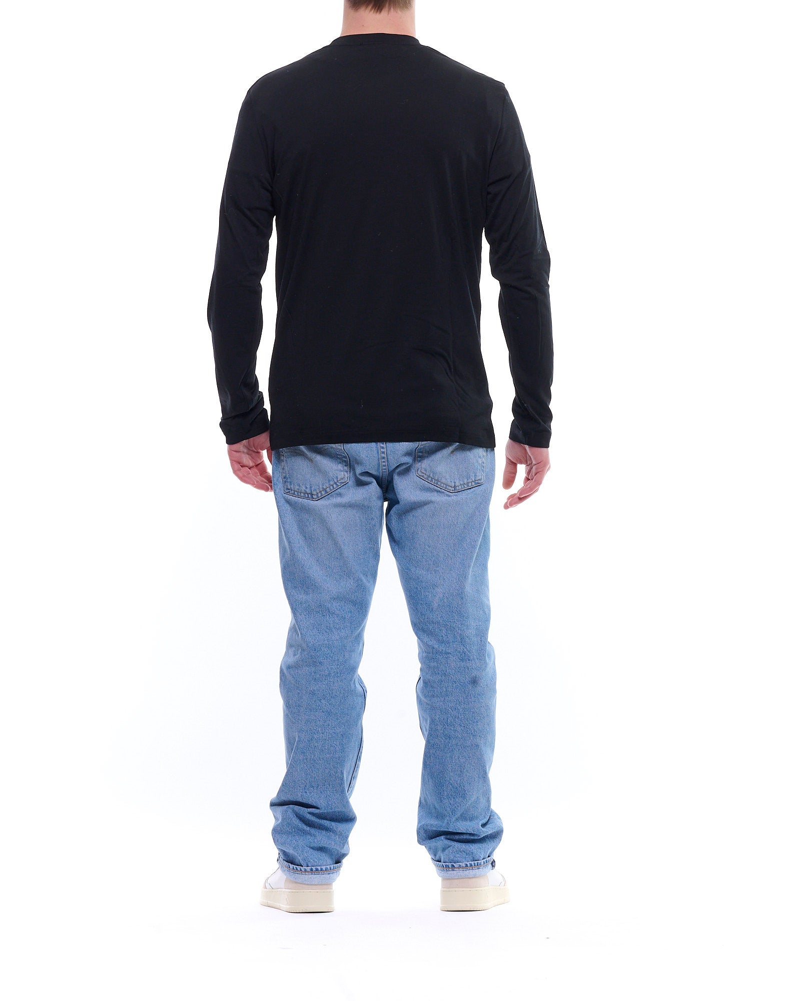 AUT-25 P002 BLACK WOOL T-SHRT - T-Shirt e Polo - Albeni 1905