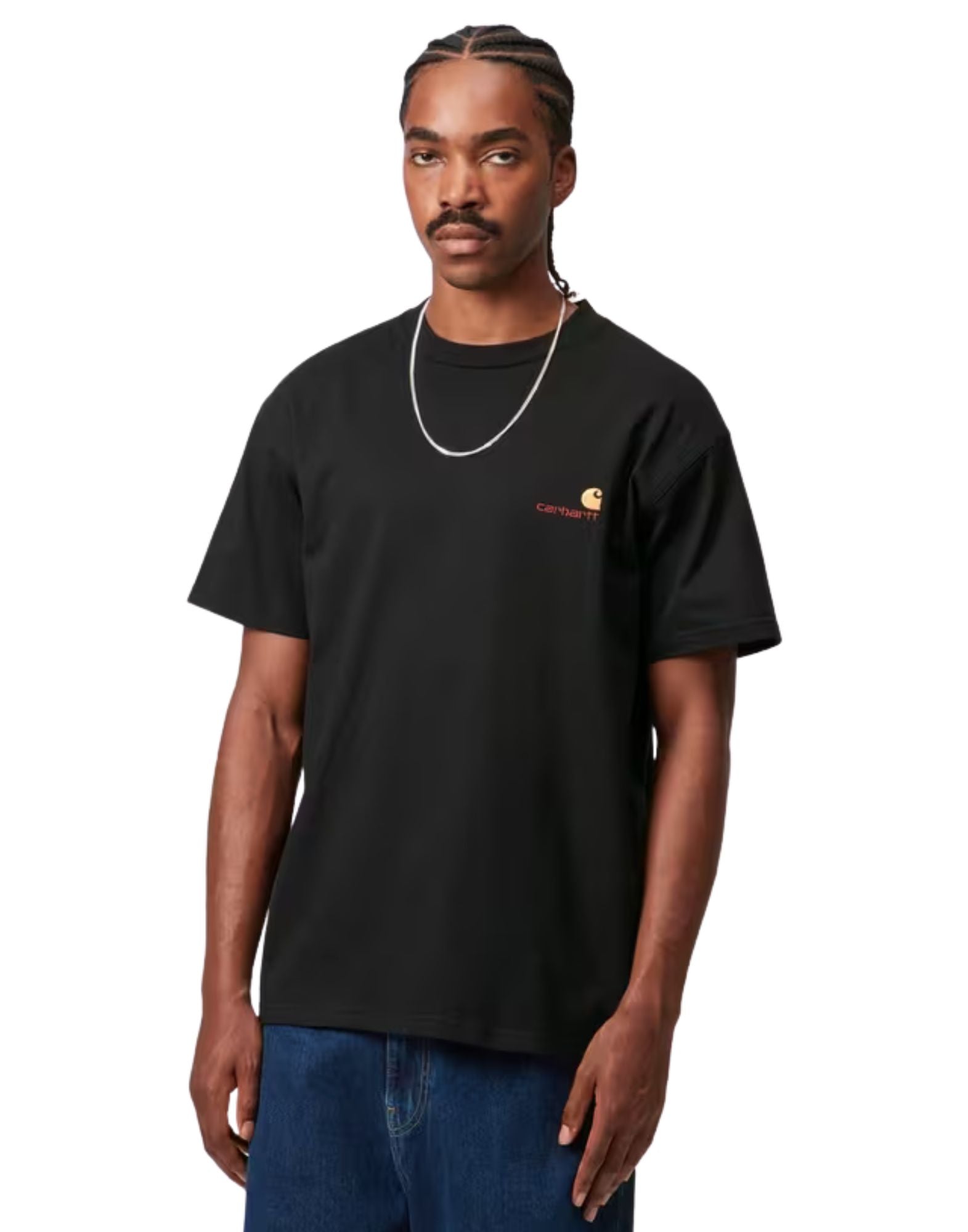Carhartt WIP S/S American Script T-Shirt in Black I029956 AMERICAN SCRIPT BLACK