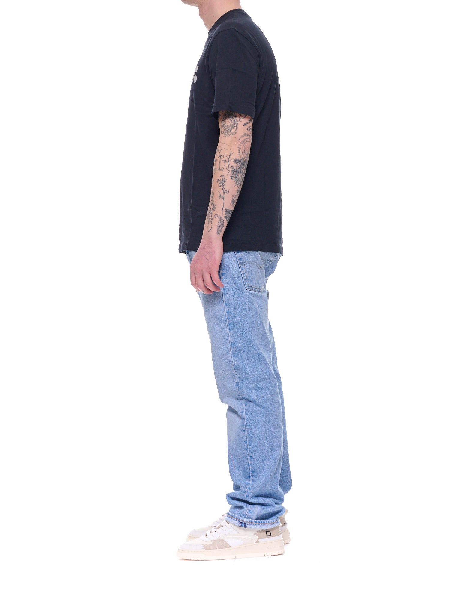 Blauer T-shirt Ernst da uomo in cotone di colore Nero con stampa logo frontale 26SBLUH02299-007439 999