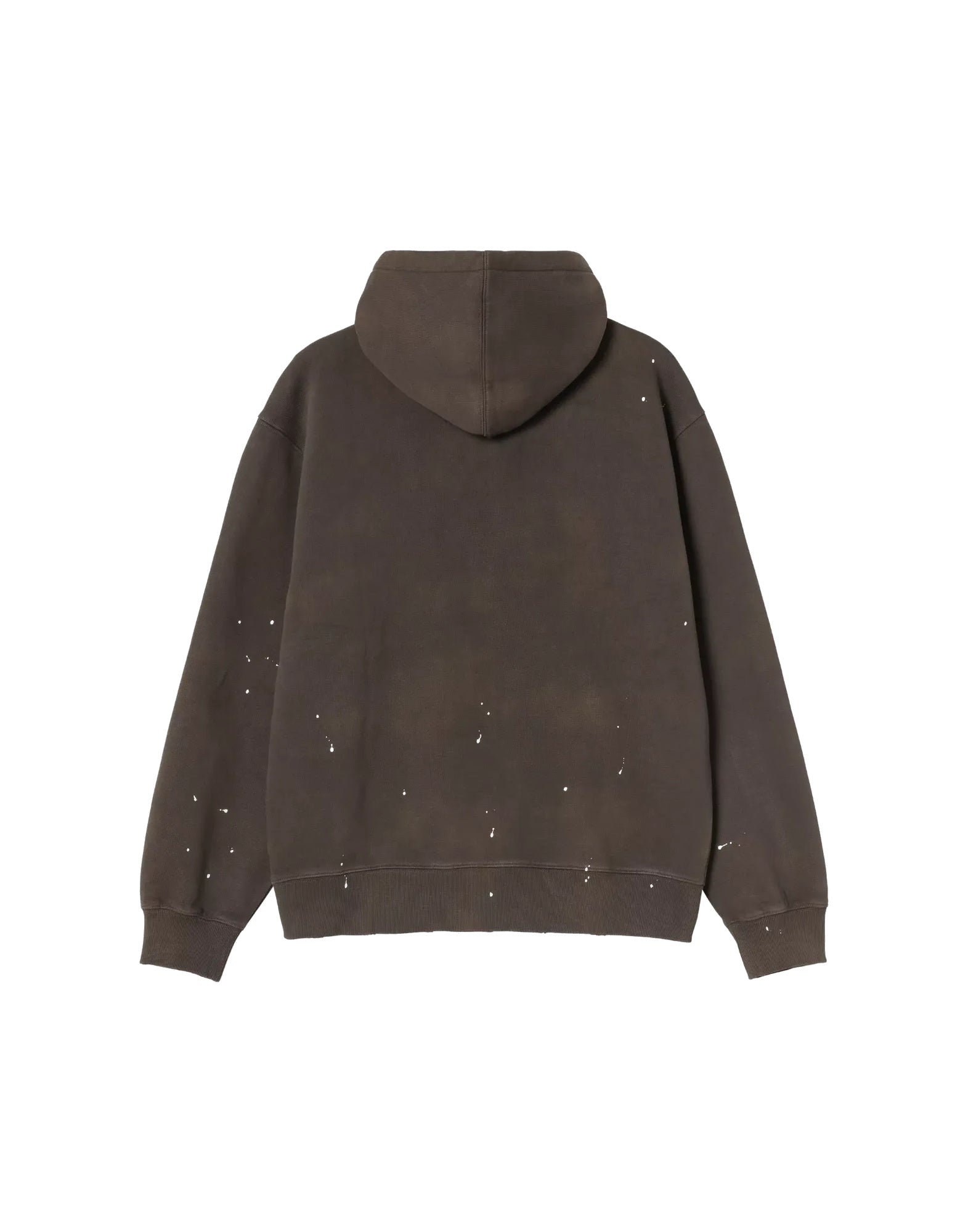 Hooded Painter Jacket Cotton Sweat, Tobacco destroy wash, splatter