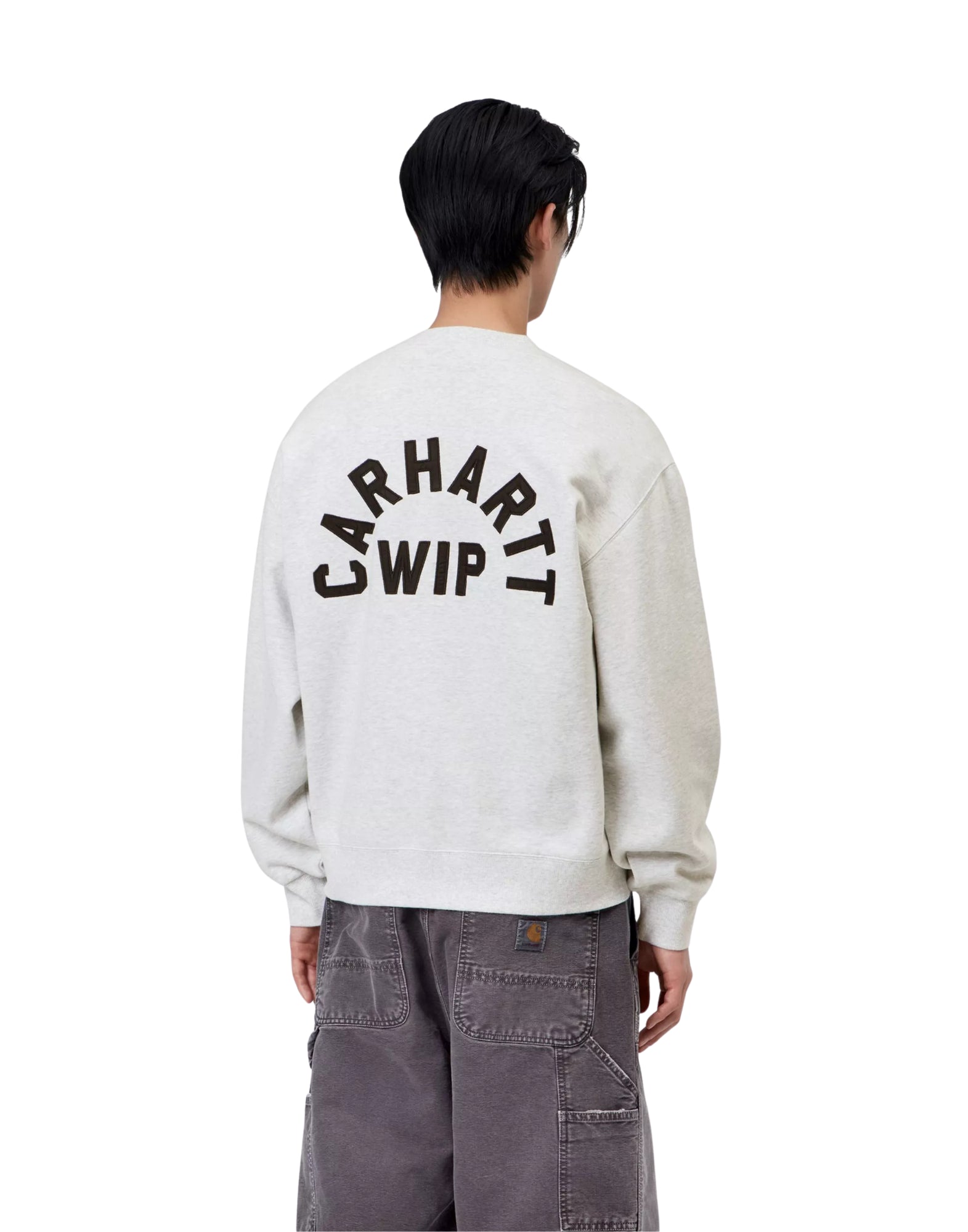 Arch Script Sweat Ash Heather / Dark Navy stone washed