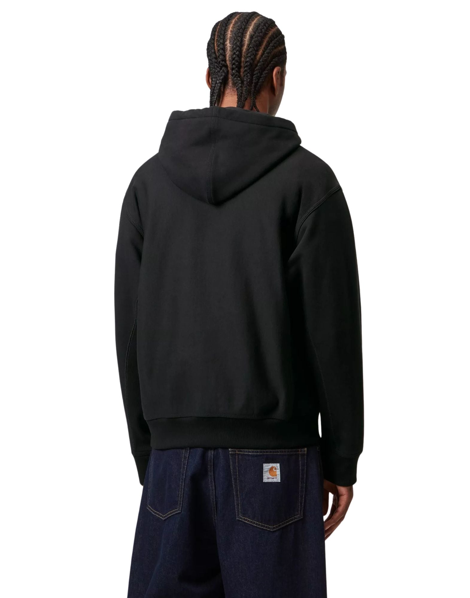 Kapuzen-Sweatshirt mit amerikanischer Schrift, schwarz