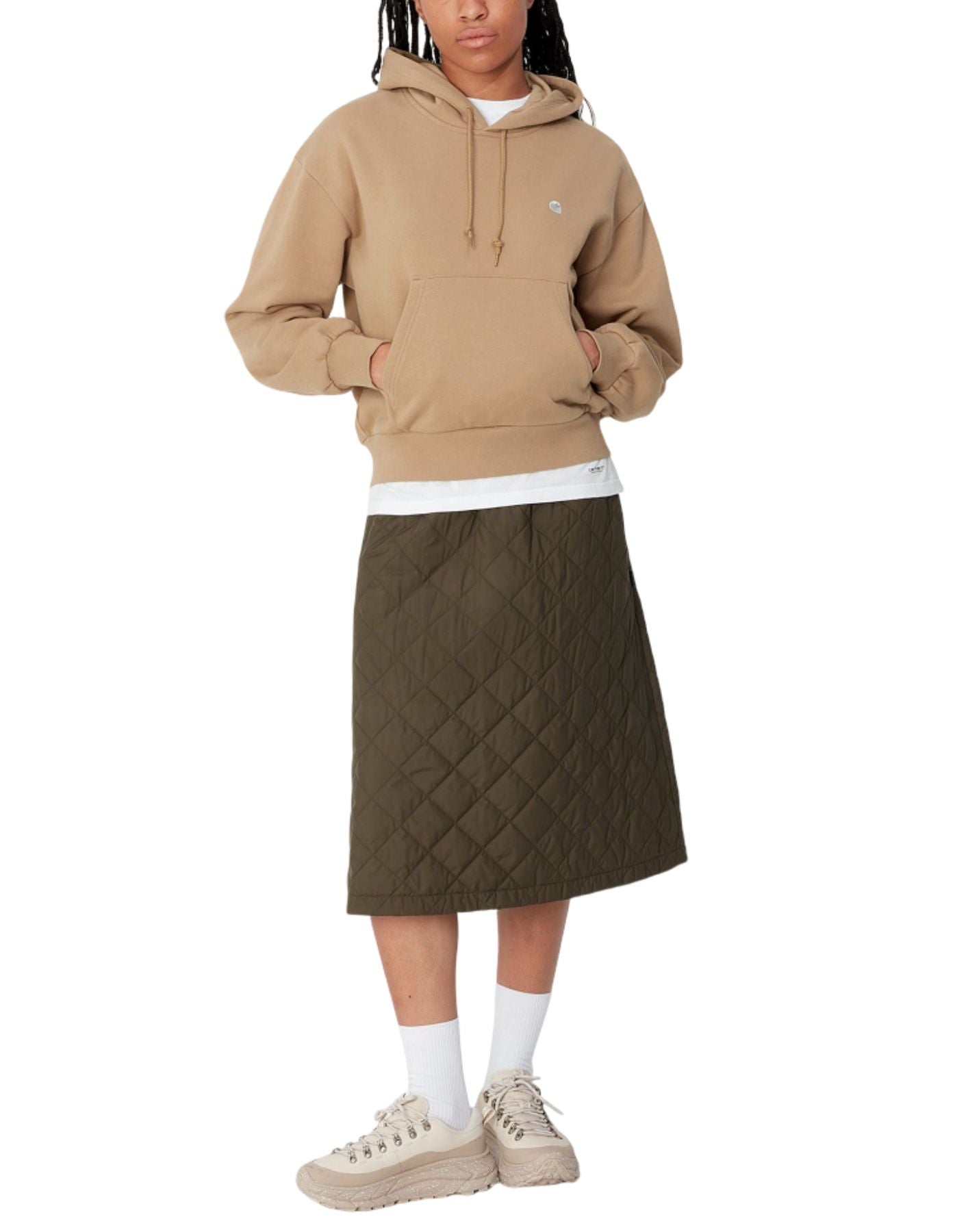 Felpa con cappuccio donna I032644 2GDXX W CASEY PEANUT CARHARTT WIP