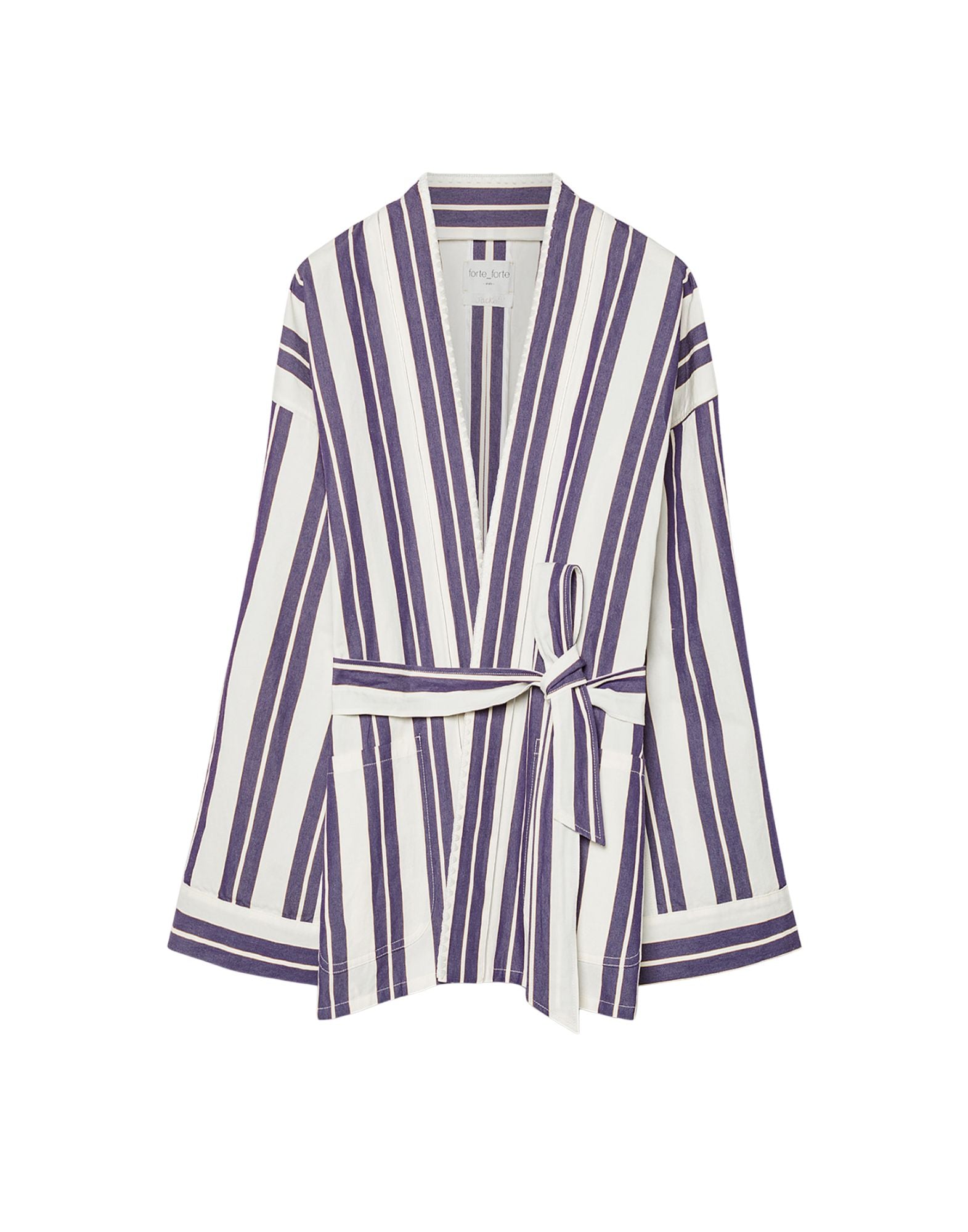 Forte Forte Linen Cotton Kimono Blu Natural Women’s 14819 MY JACKET BLU STRIPED