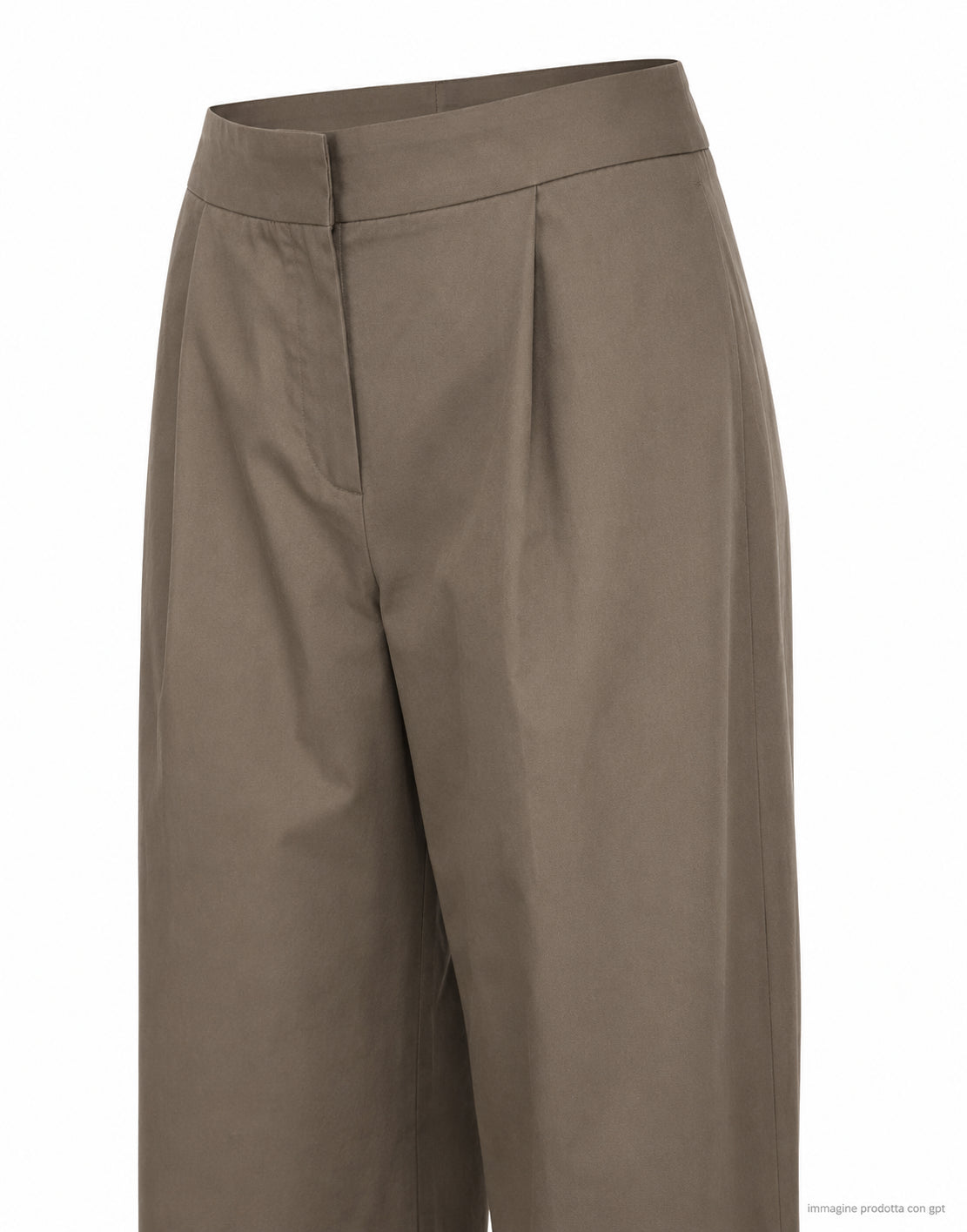 Pantalón ancho de algodón Hevo Torresantandrea en color topo Topo