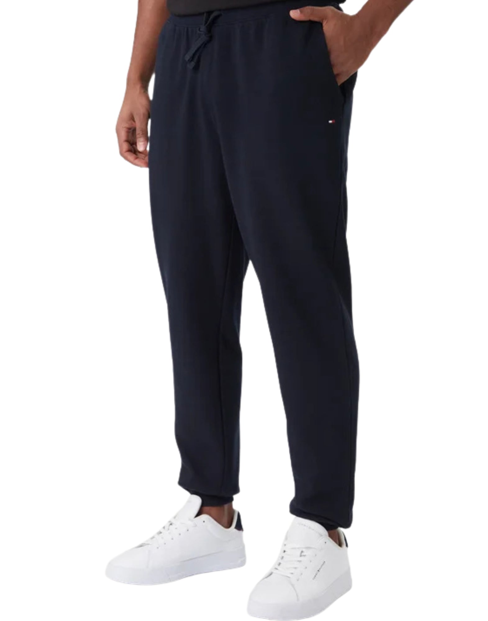 Tommy Hilfiger Men’s Essential Terry Sweatpants joggers with Embroidered Flag – Cotton – Blue - Desert Sky MW0MW37236 DW5