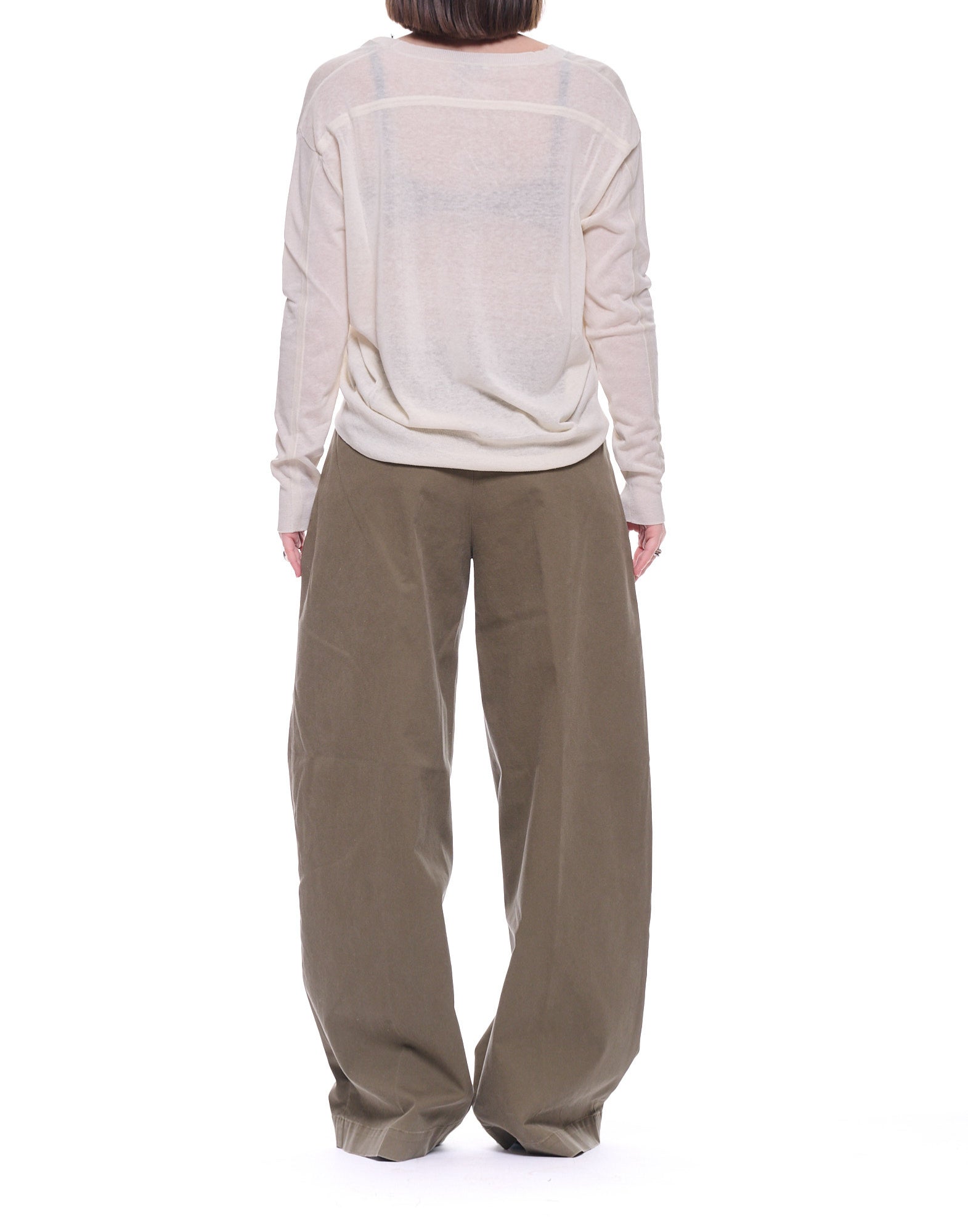Hira Cardigan en lin et soie pour femme Crème Coupe décontractée Fabriqué en Italie W203 002