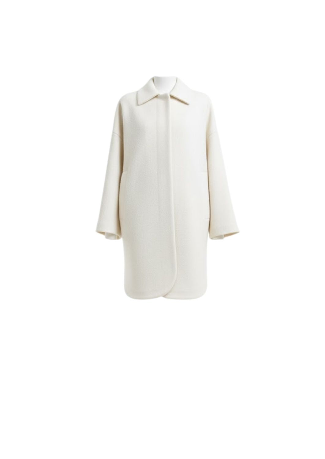 I784 3333 ABRIGO LANA BLANCO MONTELEONE - Cappotti - Hevo