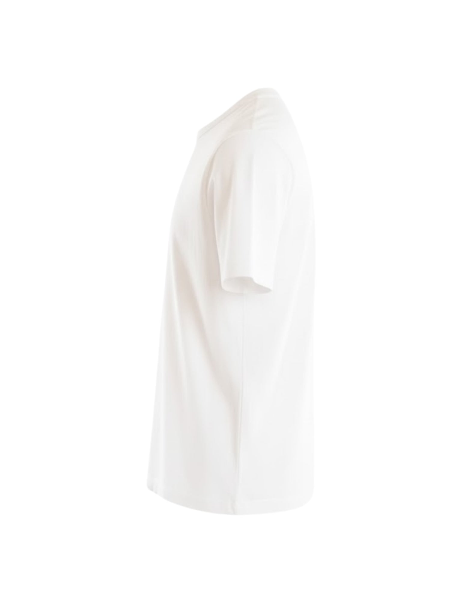 Paolo Pecora T-shirt i vit bomullsjersey för män – Normal passform F021-U181 WHYTE/GREY T-SHIRT