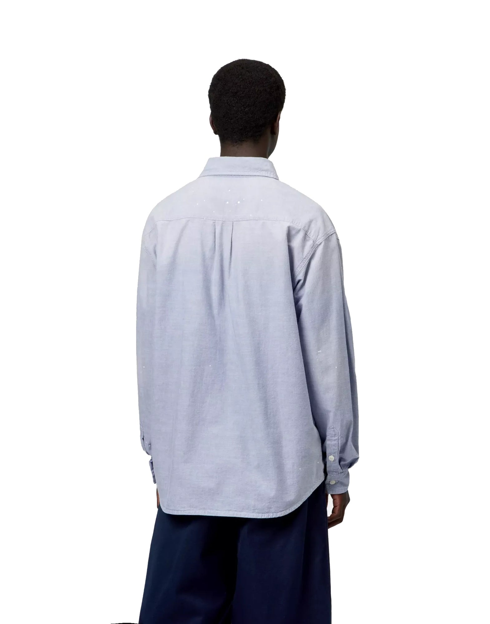 Painter Shirt Cotton Winston Chambray Blue worn used, splatter