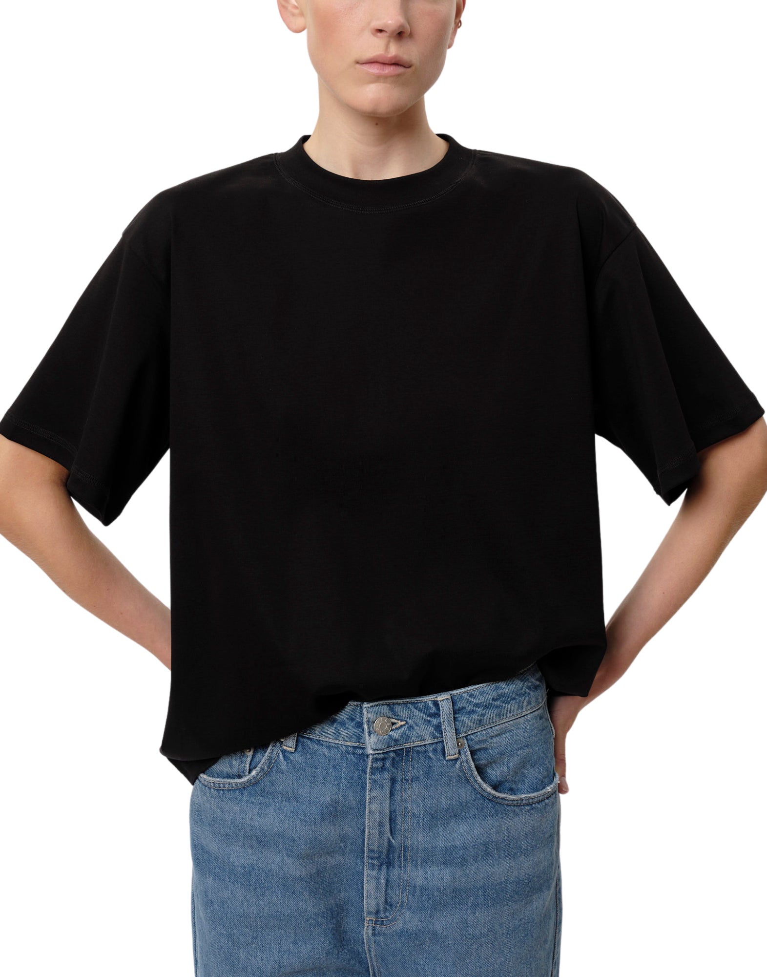 T-shirt woman 5580152 001 LARSSON BLACK Herskind