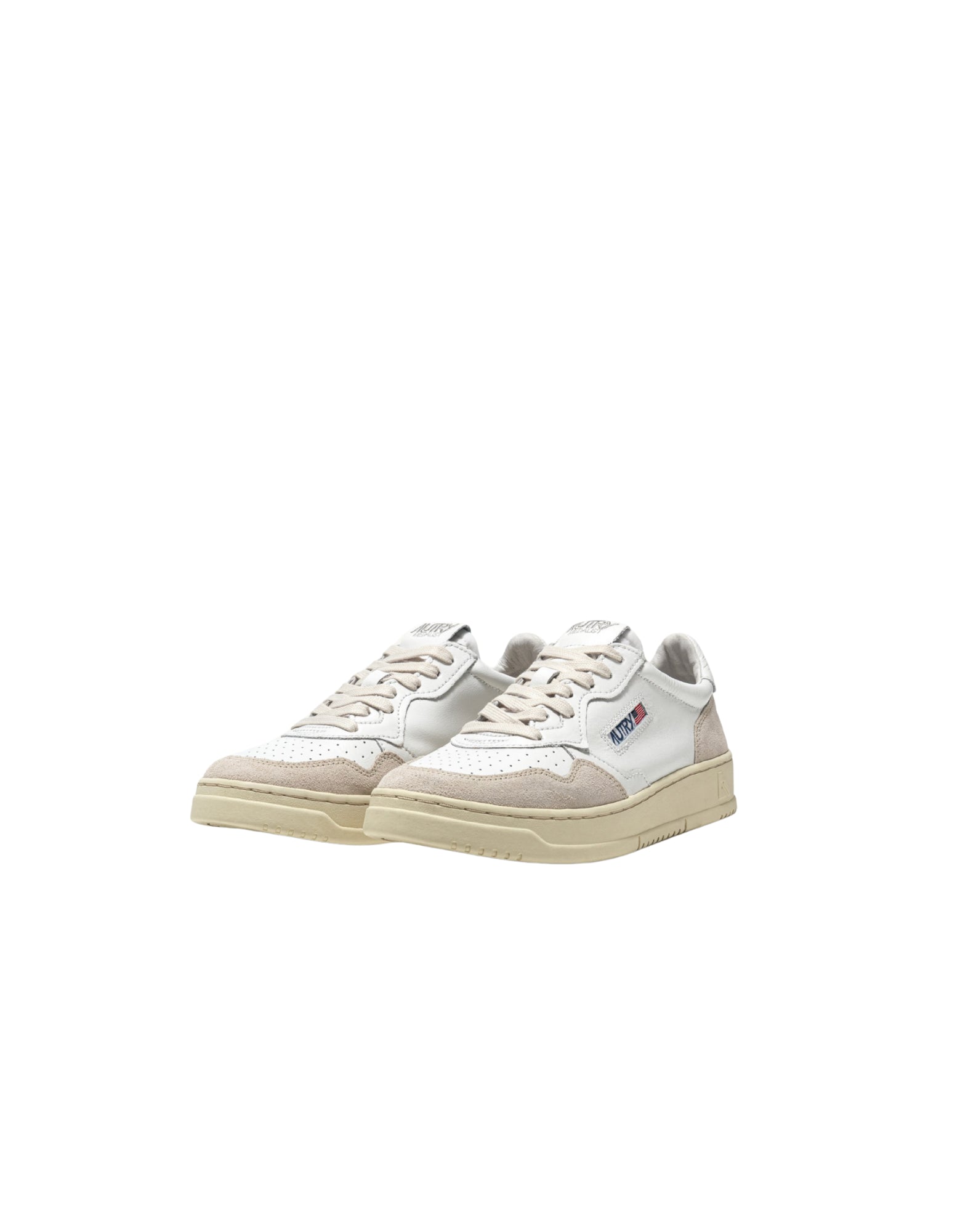 AULW LS33 LEAT7WHITE MEDALIST LOW - Scarpe - Autry
